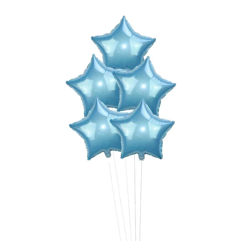Light Blue Star Foil Balloon 18″ inch for Anniversary, Valentine Party & Birthday Party Pack of 10 - Premium Handcrafted 300 GSM Foil Balloon by Party Decor Mall India - View 1