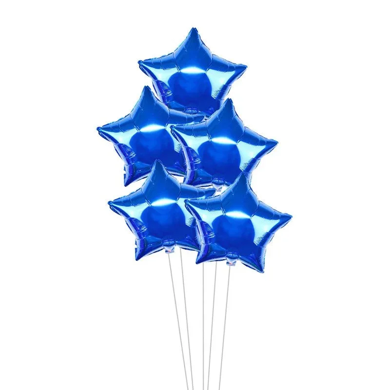 Dark Blue Star Foil Balloon 18″ inch for Anniversary, Valentine Party & Birthday Party Pack of 10 - Premium Handcrafted 300 GSM Foil Balloon by Party Decor Mall India - View 1