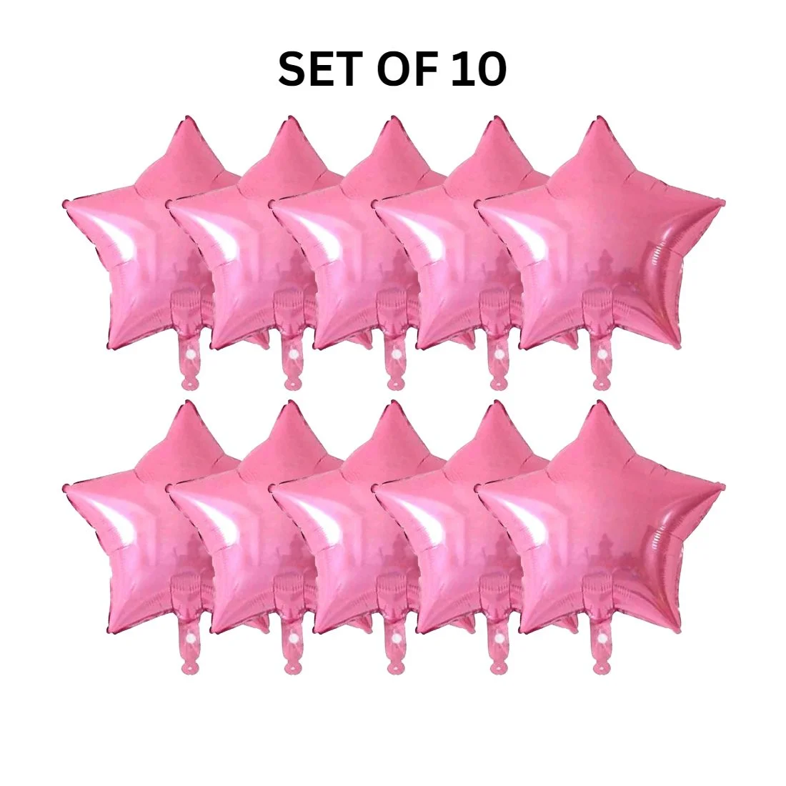 18″ Dark Pink Star Foil Balloon for Birthday Party, Anniversary Pack of 10 - Premium Handcrafted 300 GSM Party Supplies by Party Decor Mall India - View 2