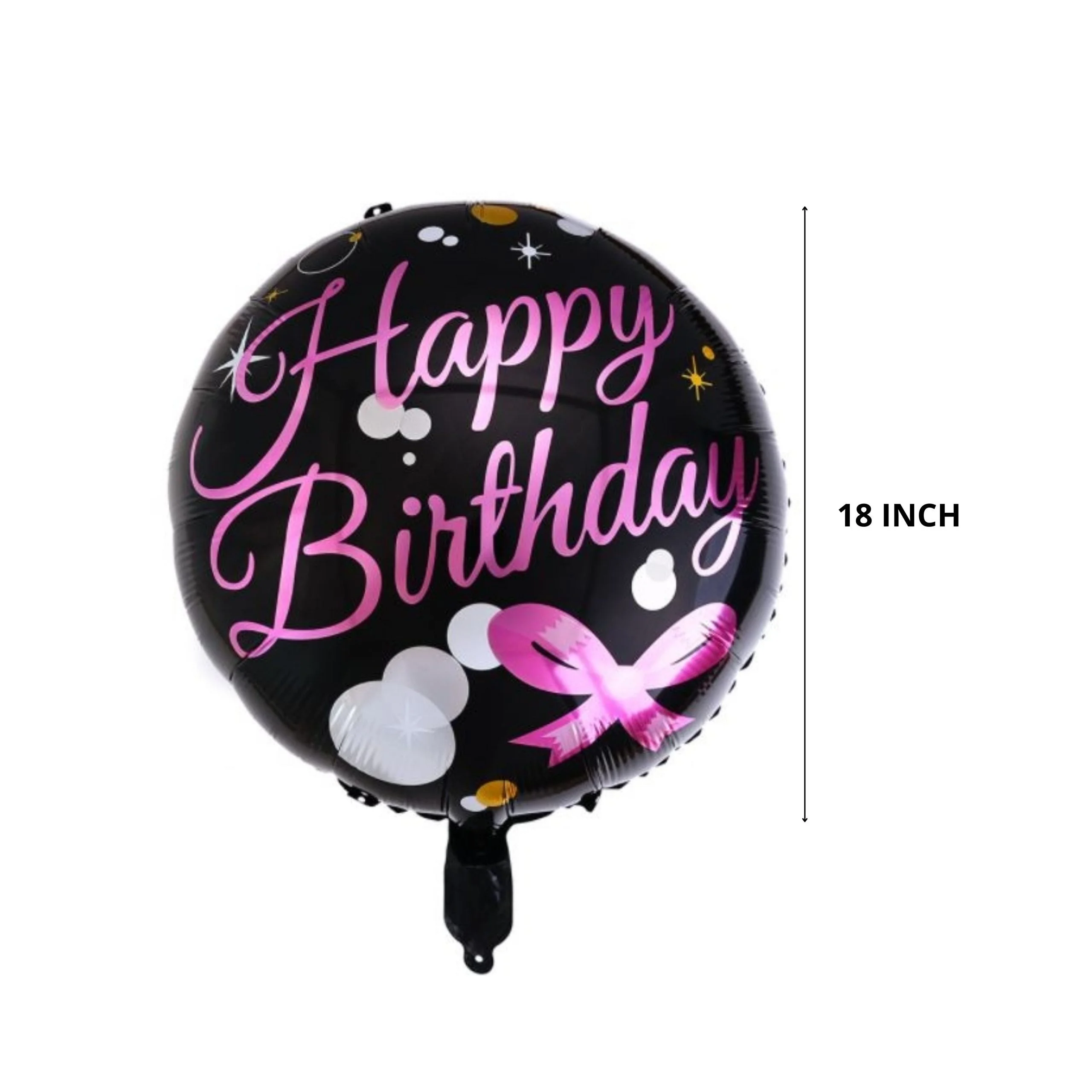 Round Shape Black and Pink Foil Balloon - Premium Handcrafted 300 GSM Foil Balloon by Party Decor Mall India - View 2