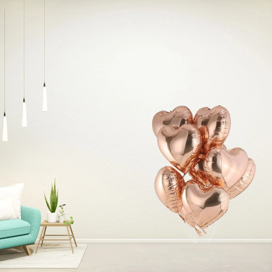 Rose Gold Heart Shape Foil Balloon 5″ inch for Anniversary, Valentine Party & Birthday Party Pack of 10 - Premium Handcrafted 300 GSM Foil Balloon by Party Decor Mall India - View 5