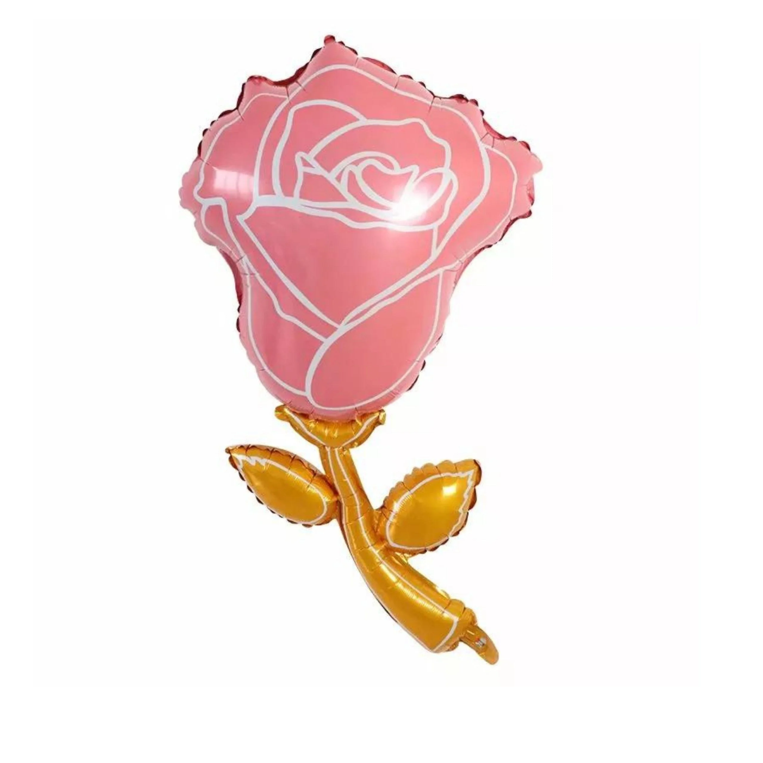 Pink Rose Foil Balloon - Premium Handcrafted 300 GSM Foil Balloon by Party Decor Mall India - View 1