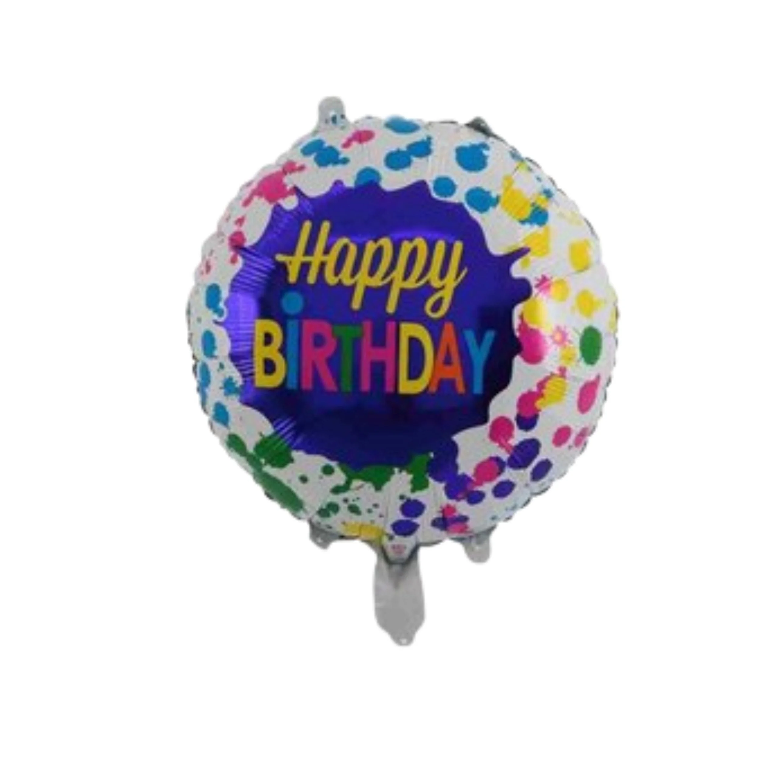 Colour splash Happy Birthday round Foil Balloon - Premium Handcrafted 300 GSM Foil Balloon by Party Decor Mall India - View 1