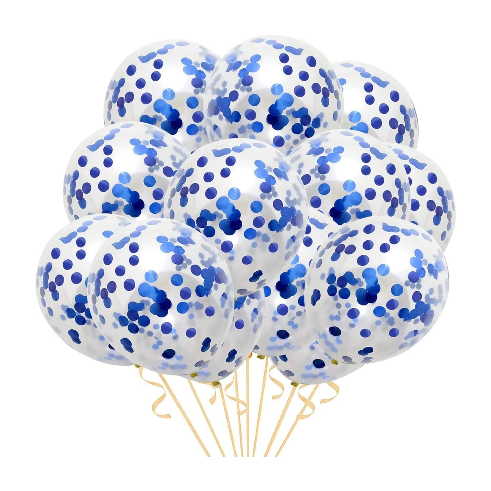 Blue Confetti Balloons - 12″ Balloons - Premium Handcrafted 300 GSM Balloons by Party Decor Mall India - View 1