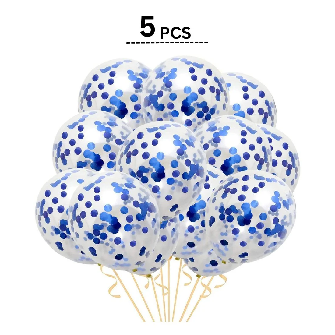 Blue Confetti Balloons - 12″ Balloons - Premium Handcrafted 300 GSM Balloons by Party Decor Mall India - View 3