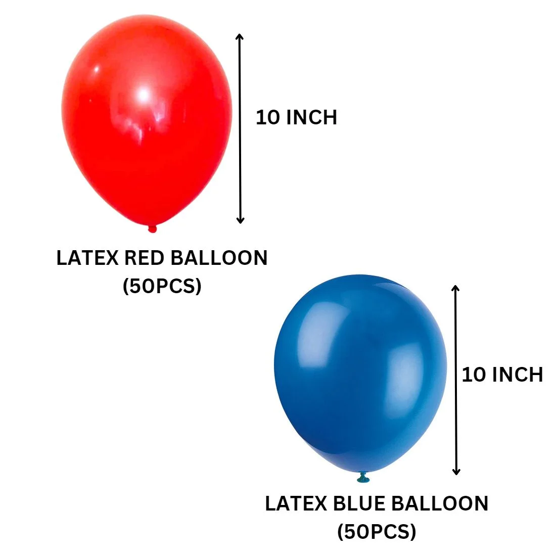 Blue Red Avengers Theme Latex Balloons - Set of 100 - Premium Handcrafted 300 GSM Latex Balloons, Balloons by Party Decor Mall India - View 2