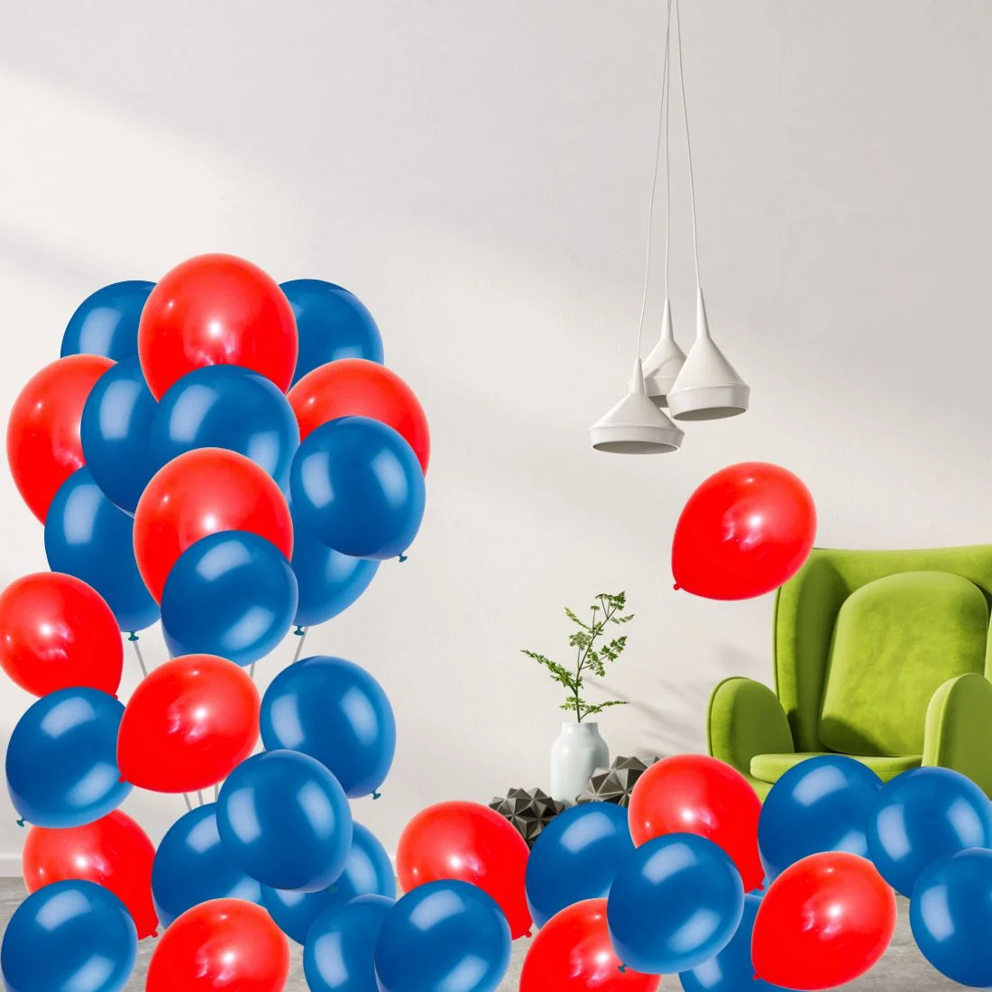 Blue Red Avengers Theme Latex Balloons - Set of 100 - Premium Handcrafted 300 GSM Latex Balloons, Balloons by Party Decor Mall India - View 4