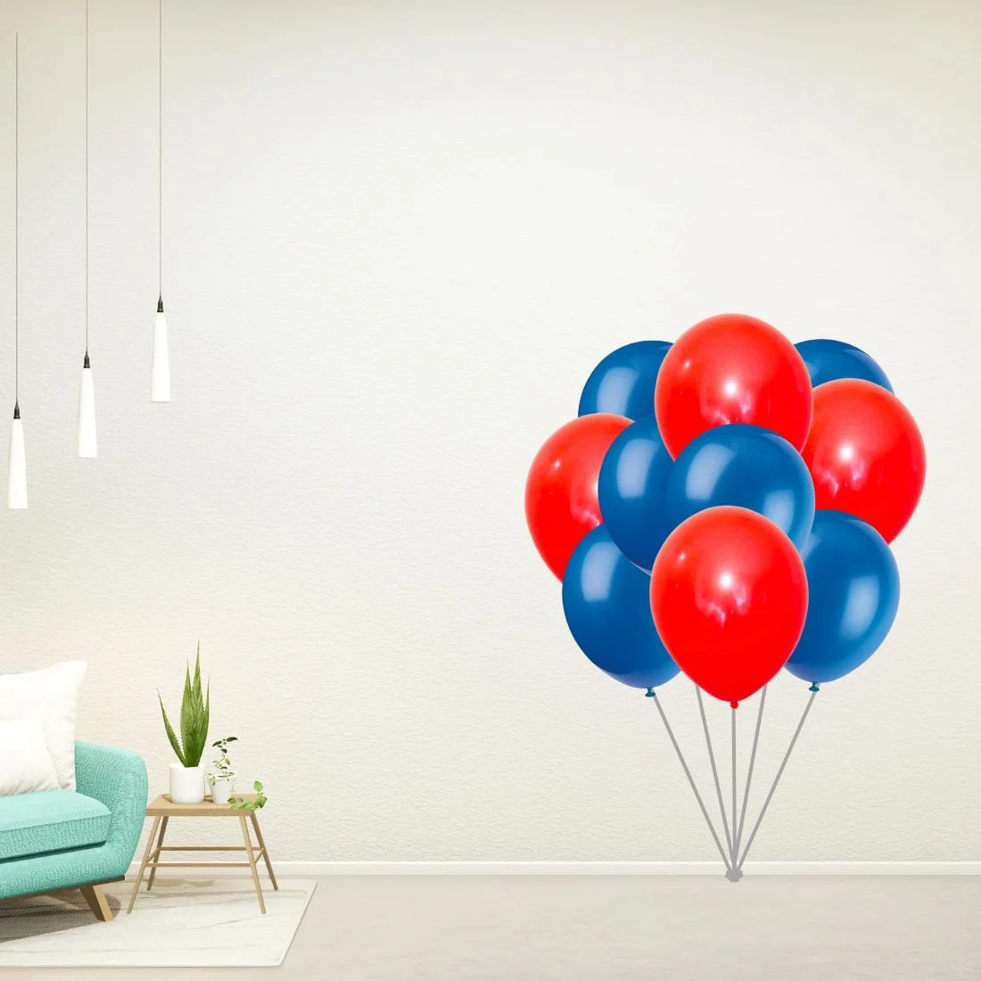Blue Red Avengers Theme Latex Balloons - Set of 100 - Premium Handcrafted 300 GSM Latex Balloons, Balloons by Party Decor Mall India - View 5
