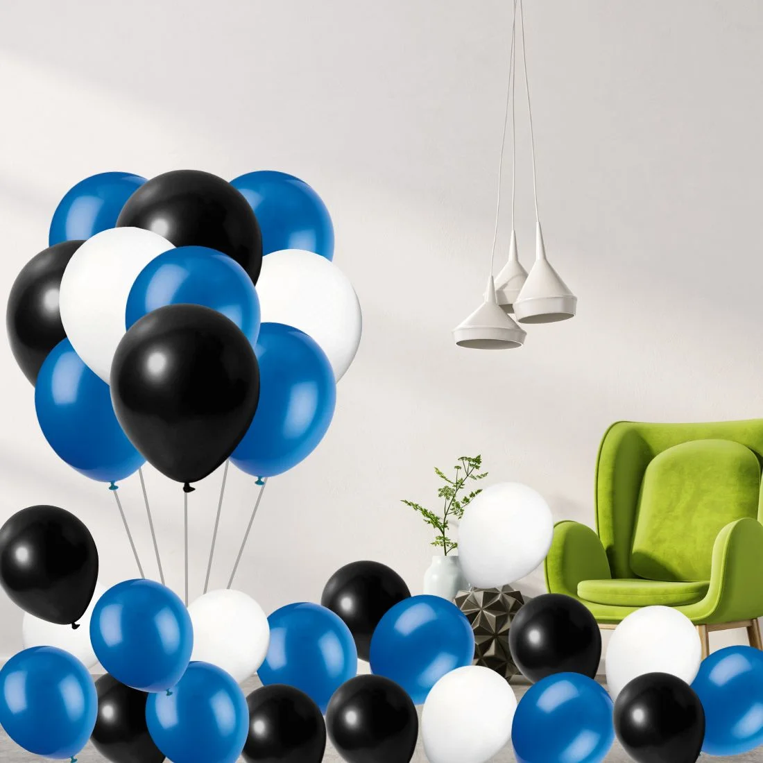Blue Black Space/Astraunaut/Boss Baby Theme Latex Balloons - Set of 100 - Premium Handcrafted 300 GSM Latex Balloons, Balloons by Party Decor Mall India - View 6