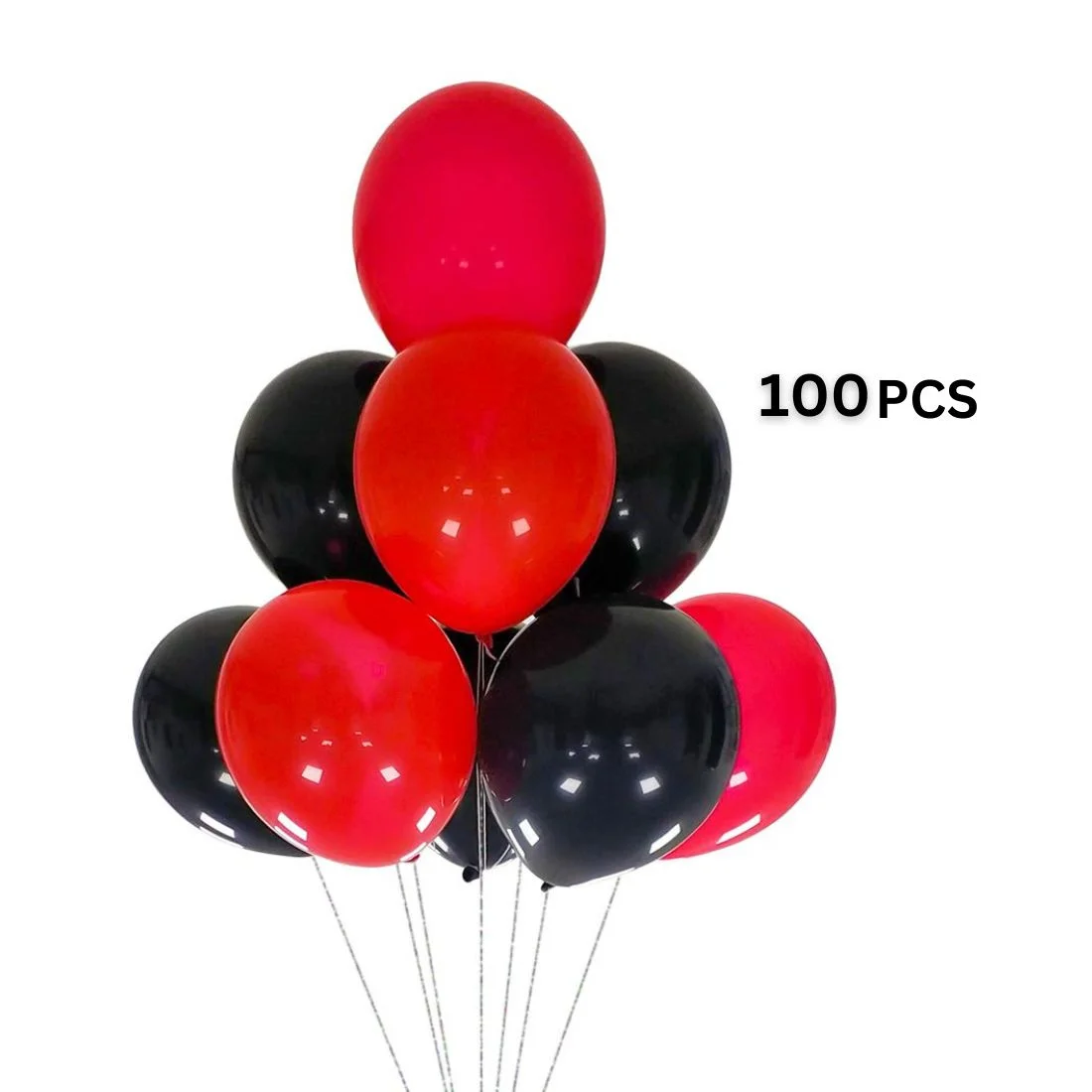 Red Black Cars Theme Latex Balloons - Set of 100 - Premium Handcrafted 300 GSM Latex Balloons, Balloons by Party Decor Mall India - View 4