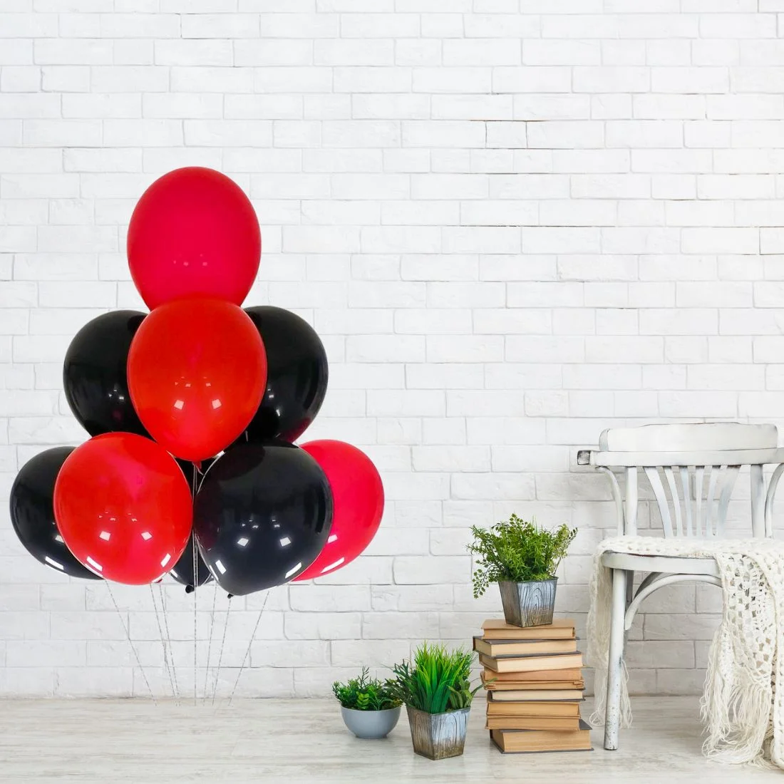 Red Black Cars Theme Latex Balloons - Set of 100 - Premium Handcrafted 300 GSM Latex Balloons, Balloons by Party Decor Mall India - View 6