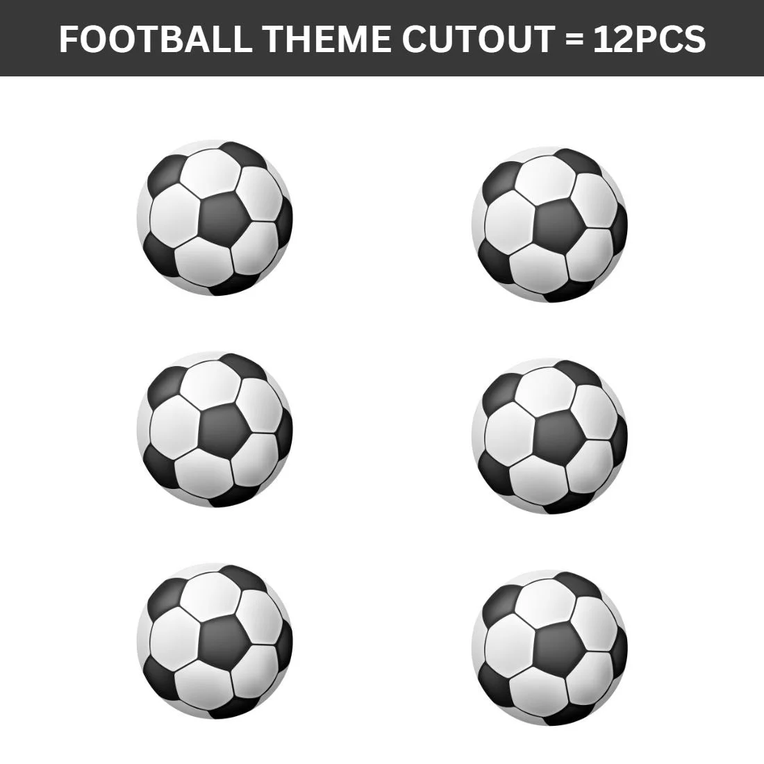 Football Cardstock Cutouts for Happy Birthday Decorations - 12Pcs - Premium Handcrafted 300 GSM Birthday Decoration, Cardstock Cutouts by Party Decor Mall India - View 2