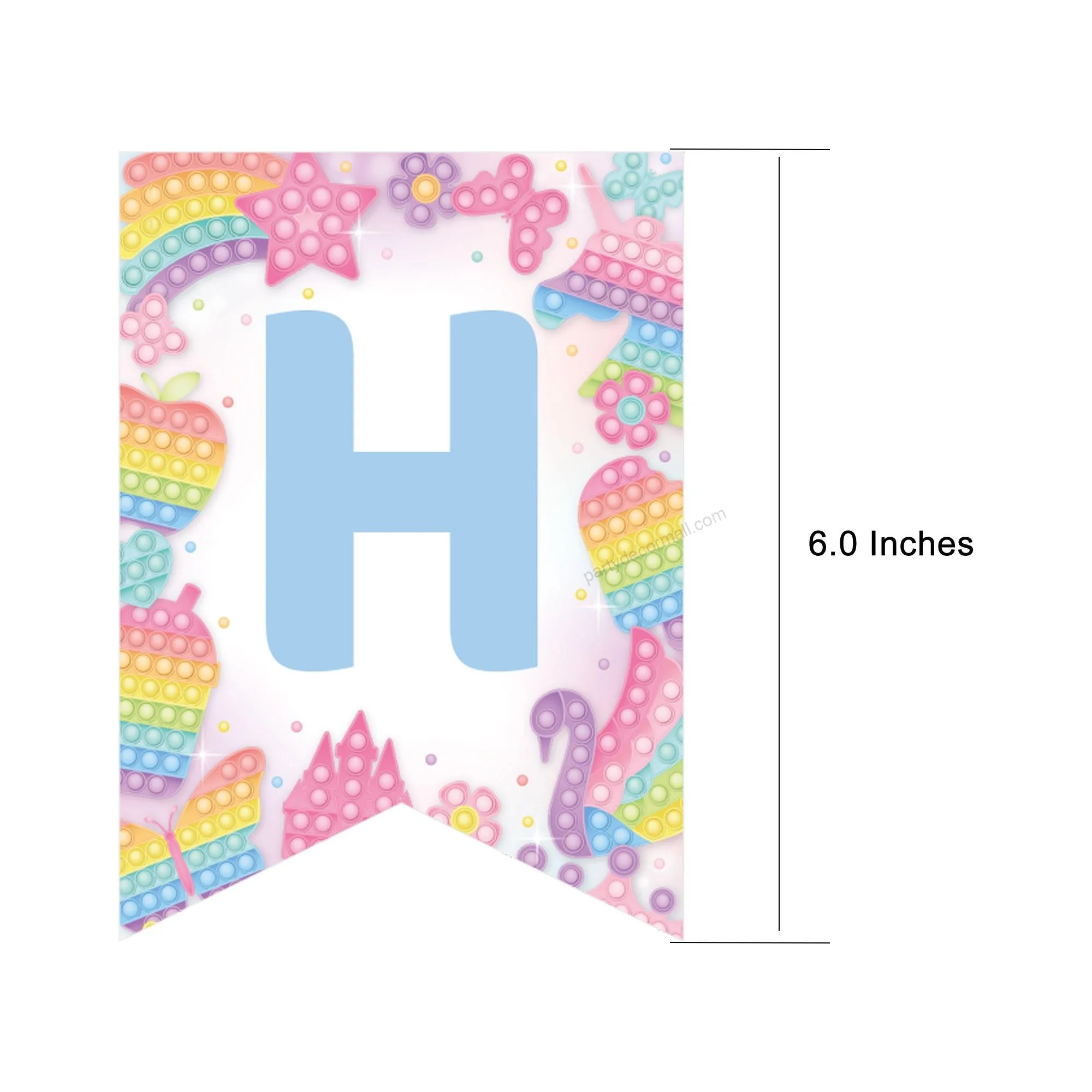 Pop It Birthday Banner (13 Pieces) - Premium Handcrafted 300 GSM Buntings by Party Decor Mall India - View 2