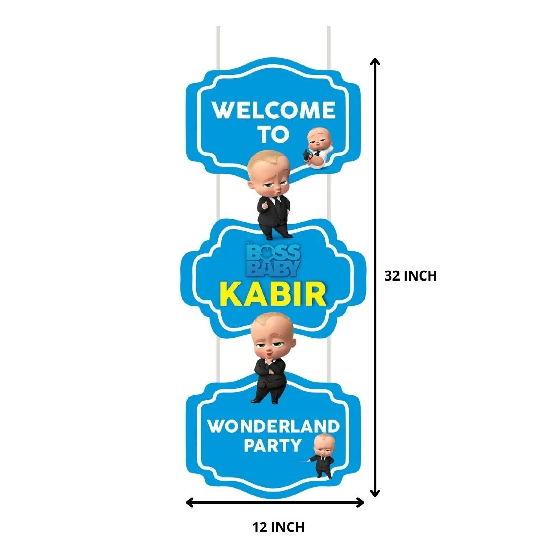 Boss Baby Theme Decoration Hanging / Ceiling Hanging Decoration / Wall Decoration - Premium Handcrafted 300 GSM Party Supply by Party Decor Mall India - View 2