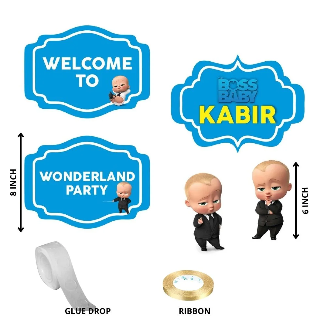 Boss Baby Theme Decoration Hanging / Ceiling Hanging Decoration / Wall Decoration - Premium Handcrafted 300 GSM Party Supply by Party Decor Mall India - View 3