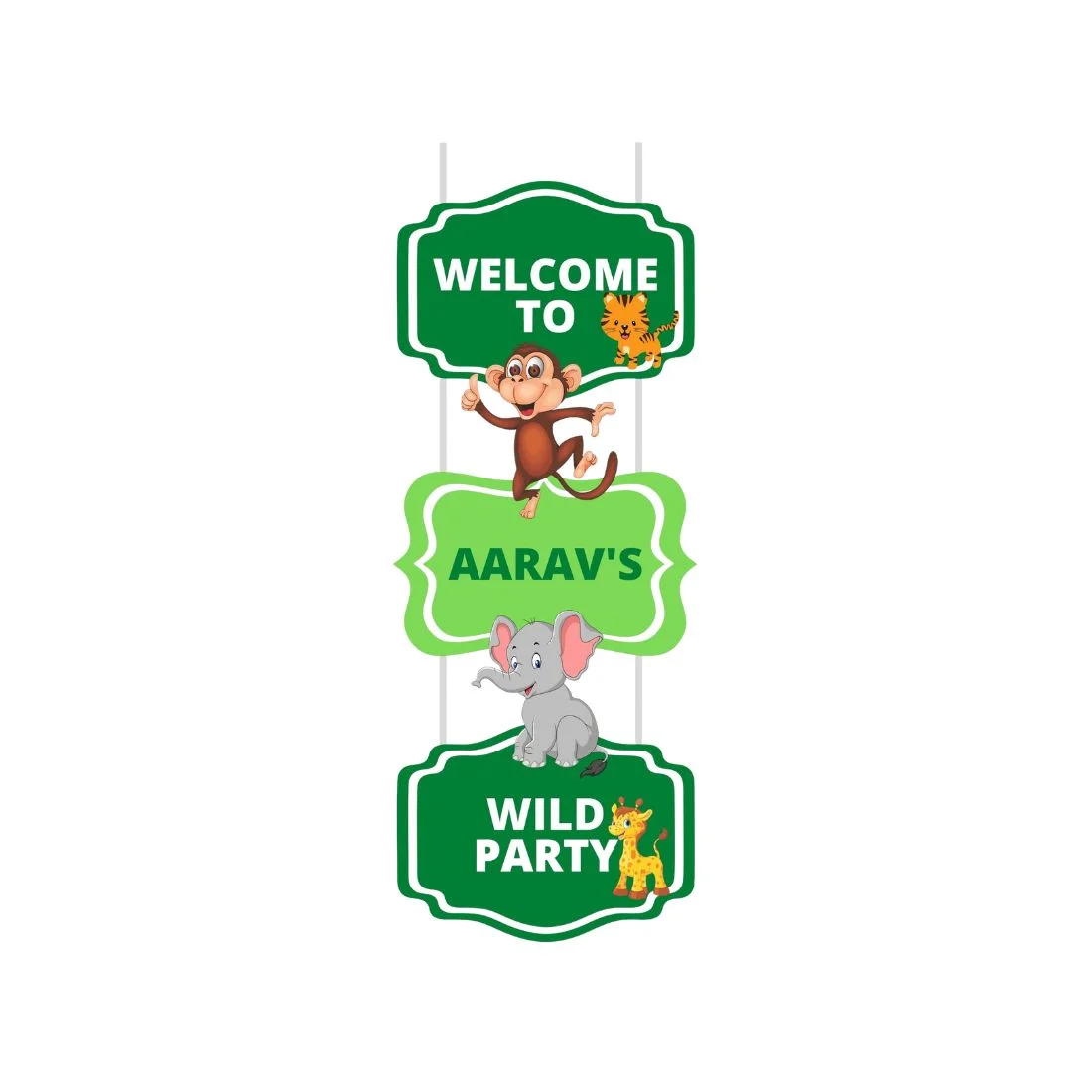 Jungle Theme Decoration Hanging / Ceiling Hanging Decoration / Wall Decoration - Premium Handcrafted 300 GSM Party Supply by Party Decor Mall India - View 1
