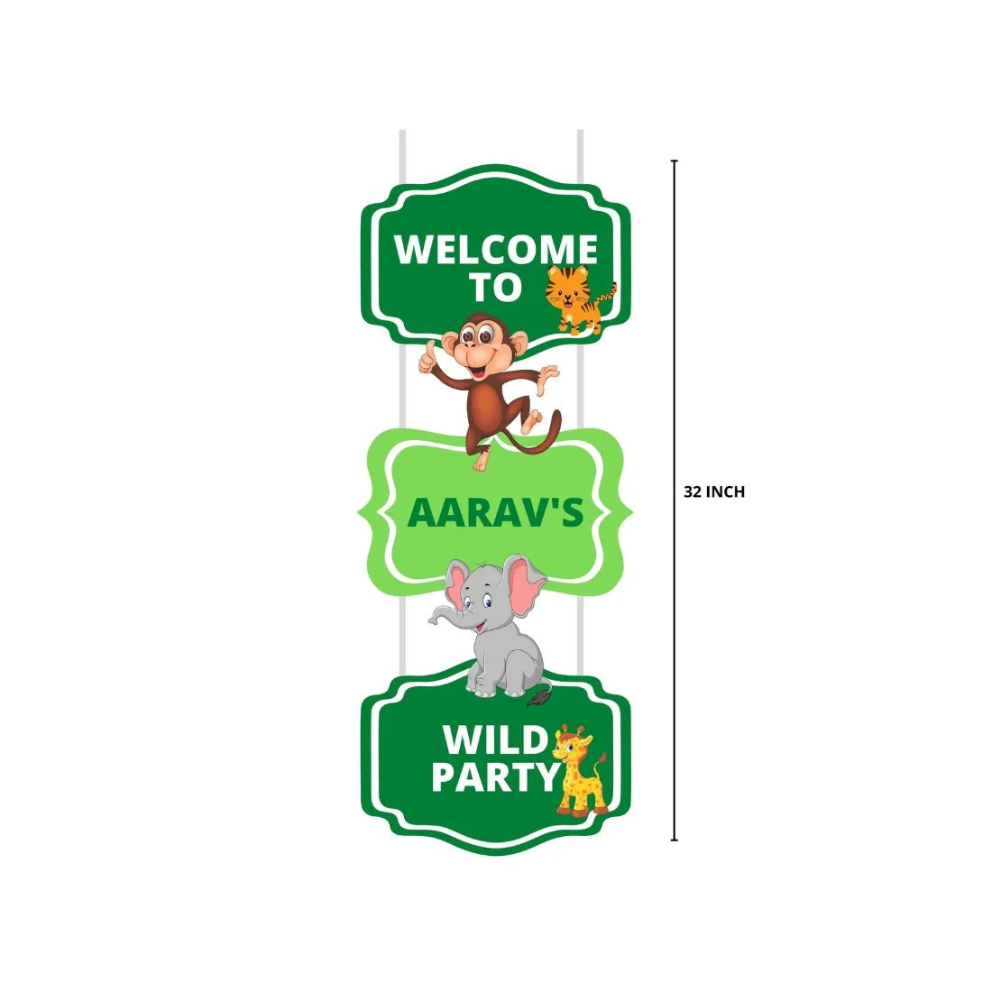 Jungle Theme Decoration Hanging / Ceiling Hanging Decoration / Wall Decoration - Premium Handcrafted 300 GSM Party Supply by Party Decor Mall India - View 2