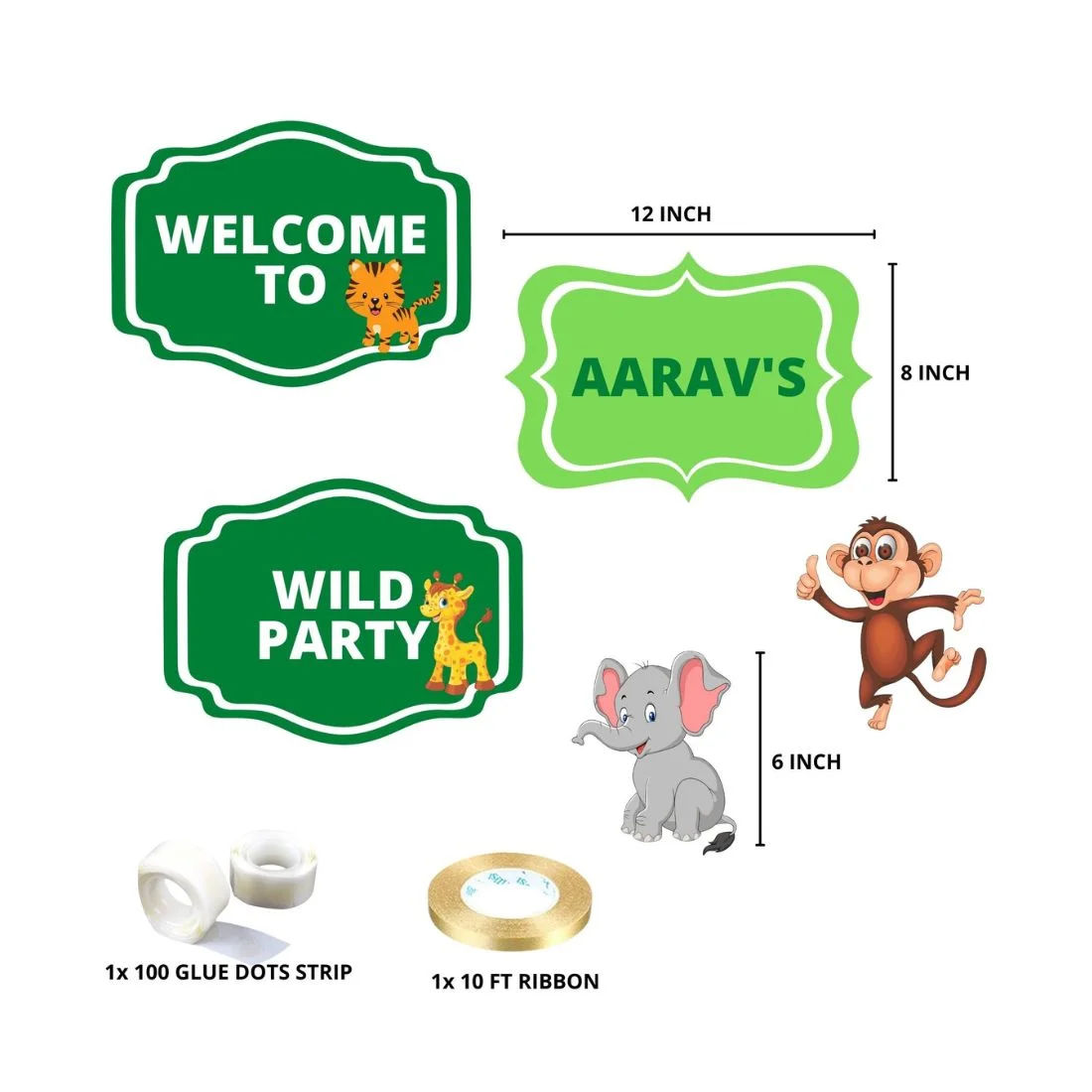 Jungle Theme Decoration Hanging / Ceiling Hanging Decoration / Wall Decoration - Premium Handcrafted 300 GSM Party Supply by Party Decor Mall India - View 3