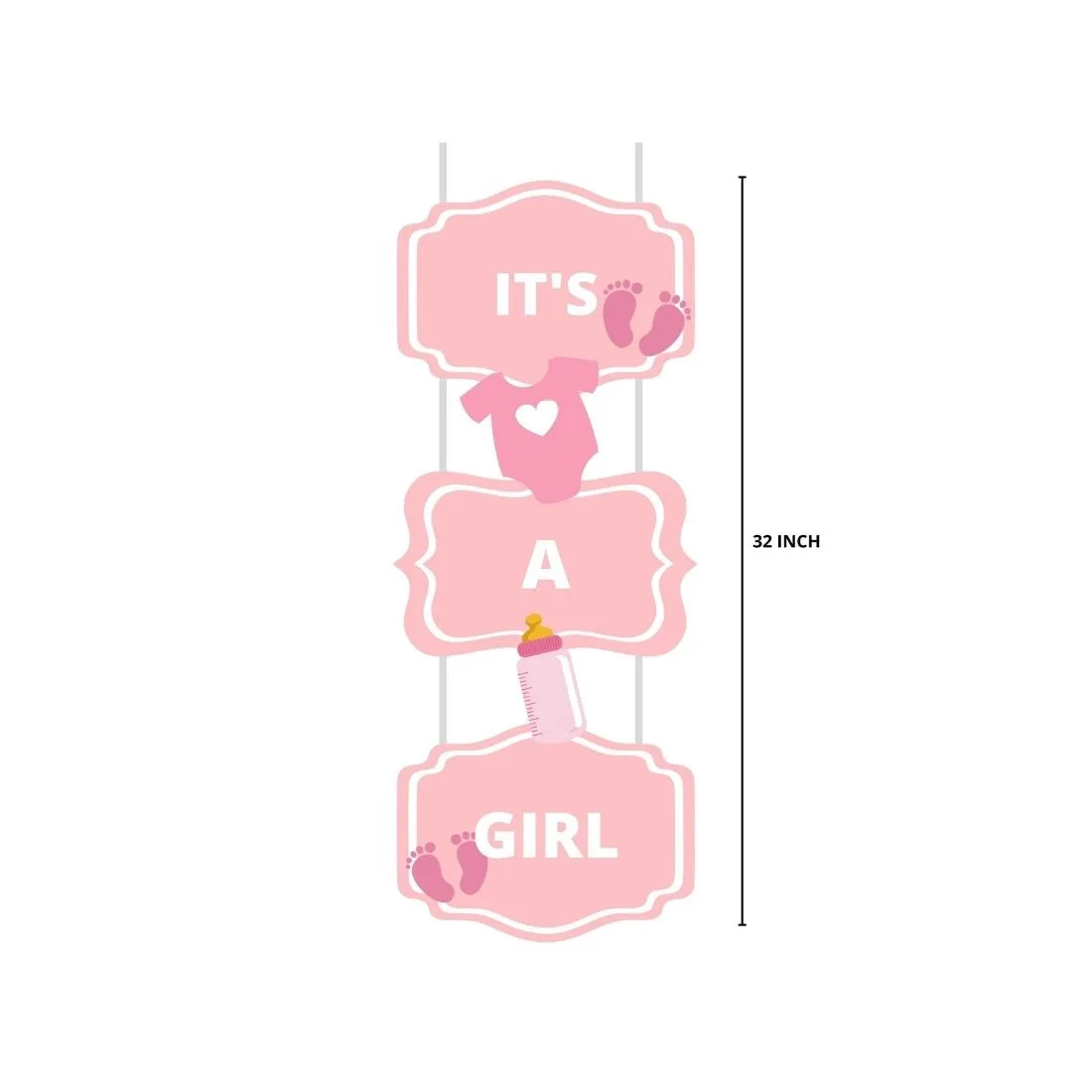 It’s a Girl Theme Birthday Decoration Hanging / Ceiling Hanging Decoration / Wall Decoration - Premium Handcrafted 300 GSM Birthday Decoration by Party Decor Mall India - View 2
