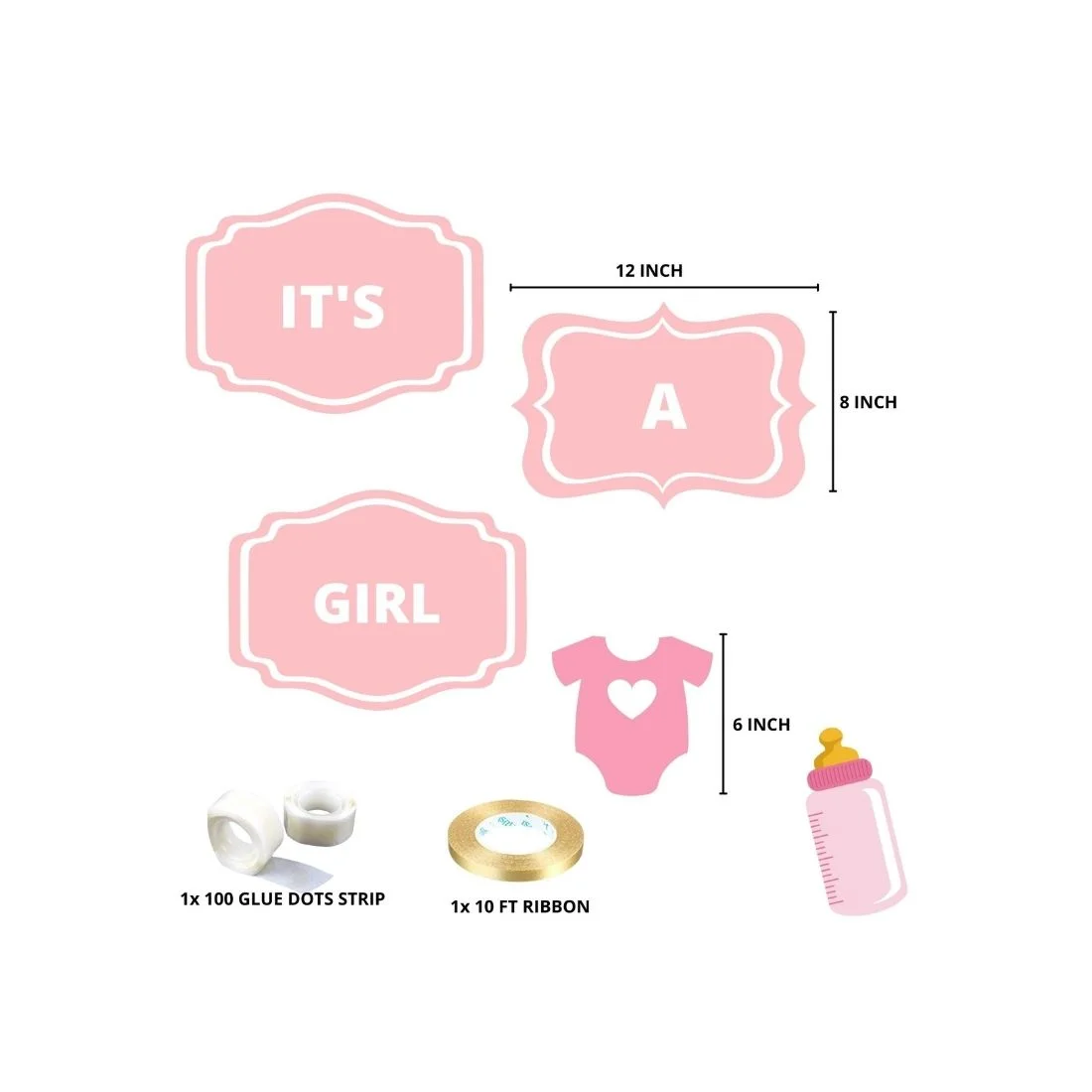 It’s a Girl Theme Birthday Decoration Hanging / Ceiling Hanging Decoration / Wall Decoration - Premium Handcrafted 300 GSM Birthday Decoration by Party Decor Mall India - View 3