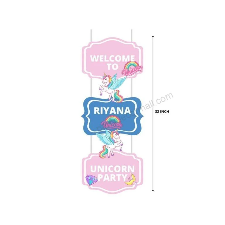 Unicorn Theme Birthday Decoration Hanging / Ceiling Hanging Decoration / Wall Decoration - Premium Handcrafted 300 GSM Birthday Decoration by Party Decor Mall India - View 2