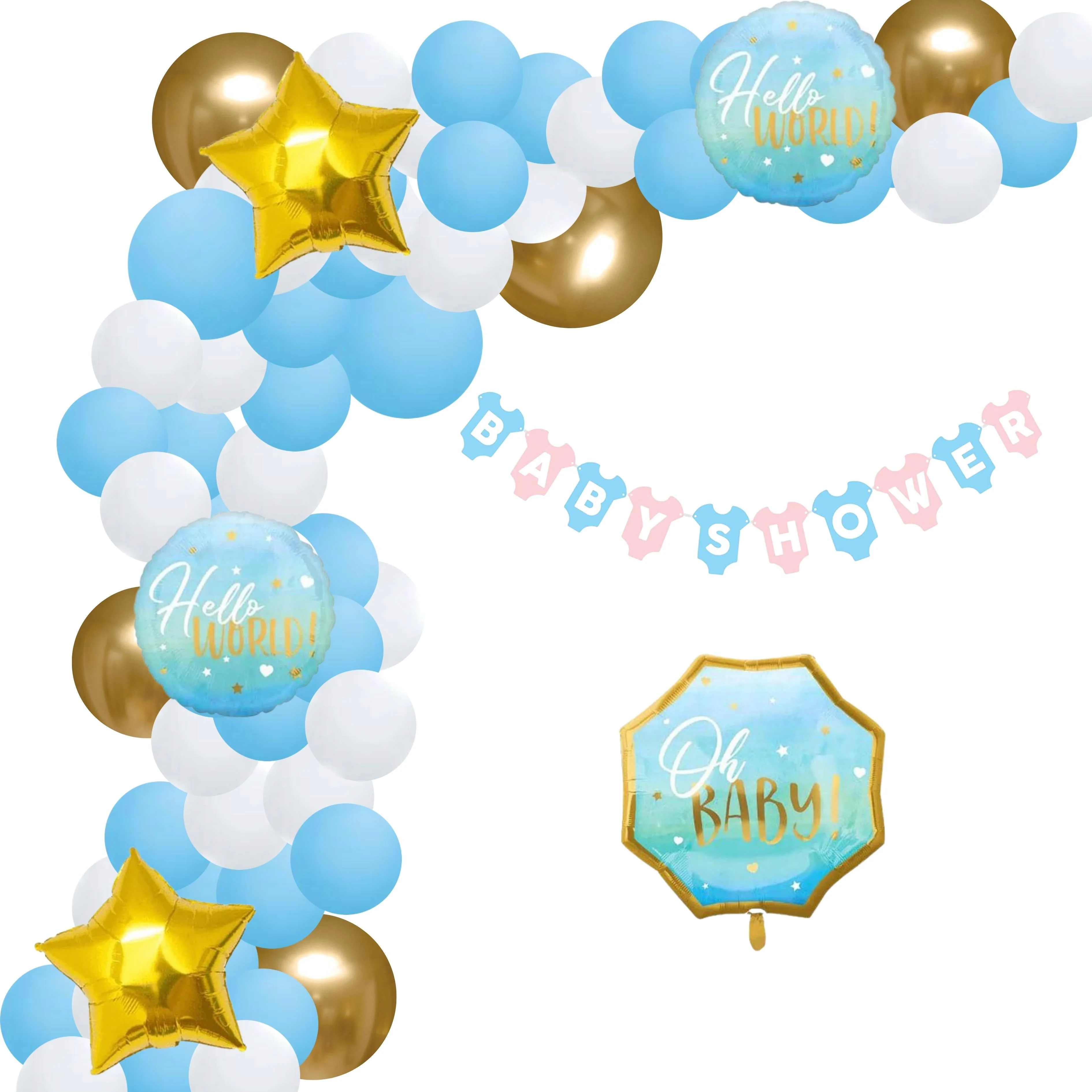 Baby Shower Theme Birthday Decoration DIY Kit (54 Pcs) - Premium Handcrafted 300 GSM Birthday Decoration by Party Decor Mall India - View 1