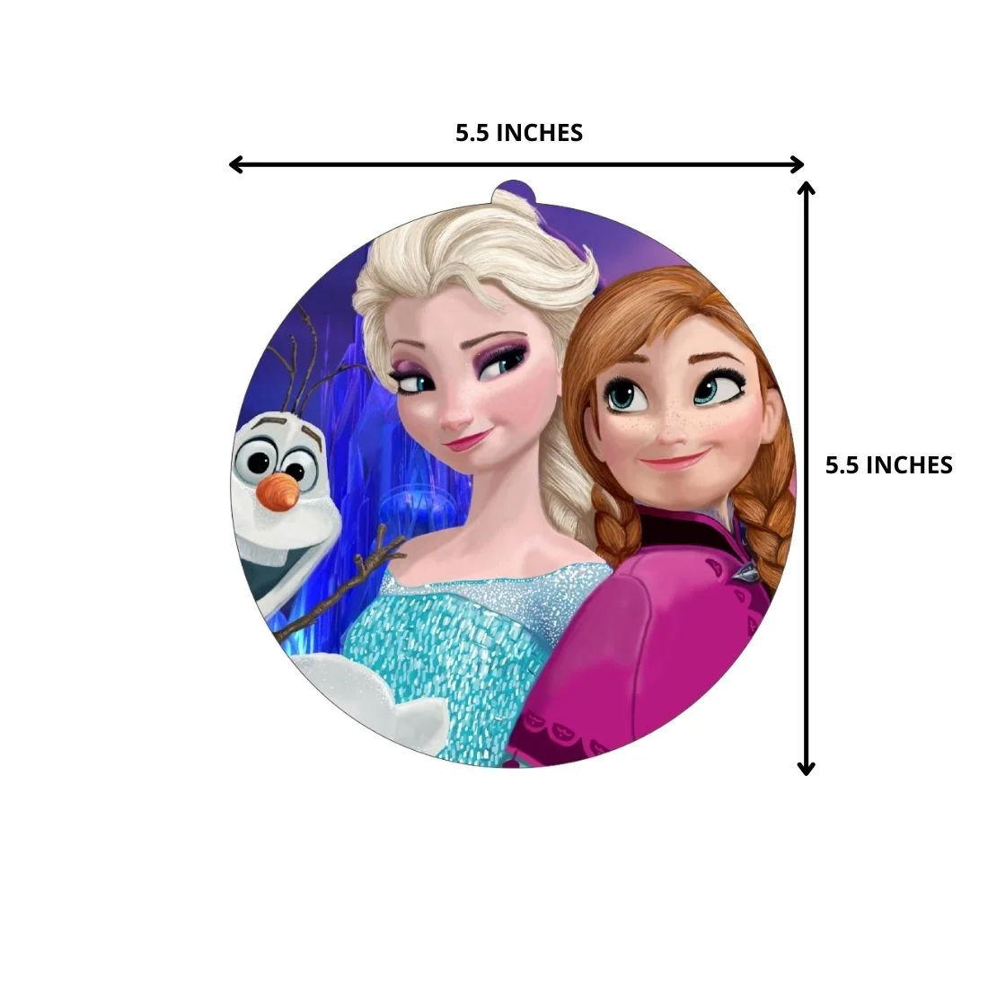Frozen Princess Theme Hanging Danglers - Set of 6, Double-Sided Prints, 6 Inches Each with Hanging Ribbon - Premium Handcrafted 300 GSM Danglers by Party Decor Mall India - View 2