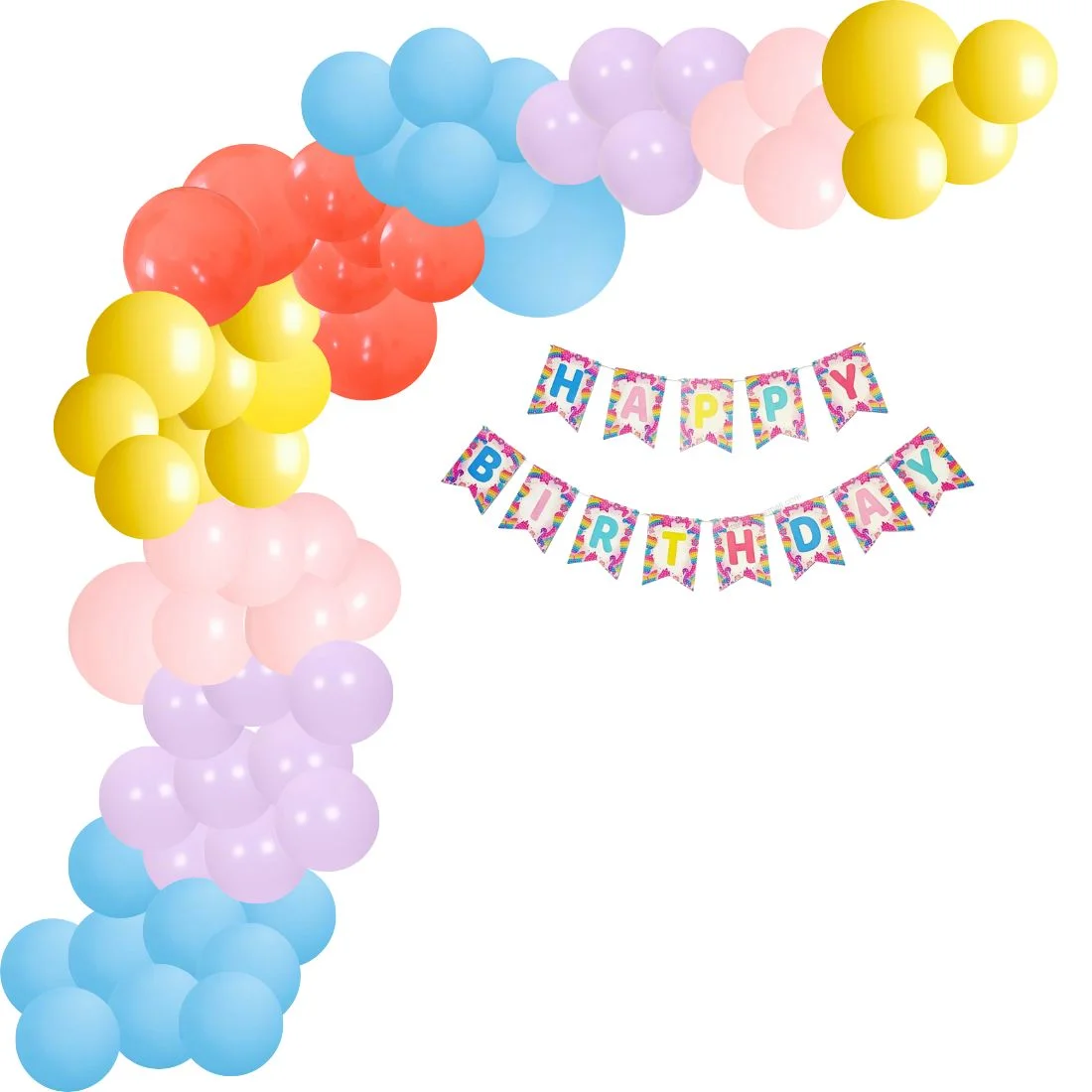 Pop It Theme Birthday Balloon Decoration DIY Kit (93 Pcs) - Premium Handcrafted 300 GSM Party Supply by Party Decor Mall India - View 1