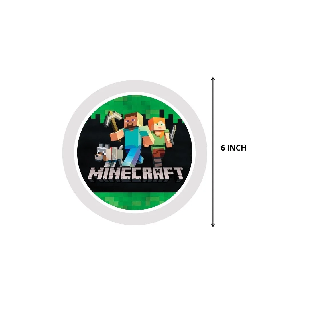 Minecraft Theme Hanging Danglers - Set of 6, Double-Sided Prints, 6 Inches Each with Hanging Ribbon - Premium Handcrafted 300 GSM Danglers by Party Decor Mall India - View 3