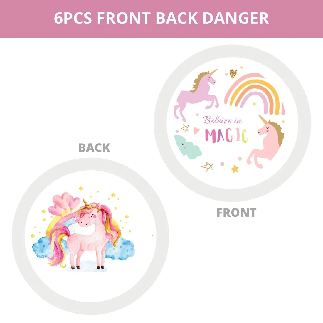Unicorn Dangler/Wall Hanging Birthday Decoration – (6 Pieces) - Premium Handcrafted 300 GSM Birthday Decoration by Party Decor Mall India - View 2
