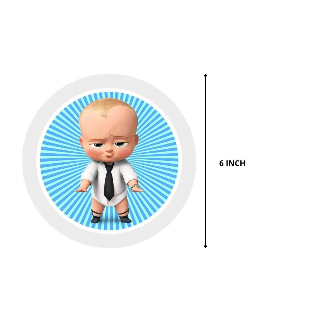 Boss Baby Boy Theme Hanging Danglers - Set of 6, Double-Sided Prints, 6 Inches Each with Hanging Ribbon - Premium Handcrafted 300 GSM Danglers by Party Decor Mall India - View 3