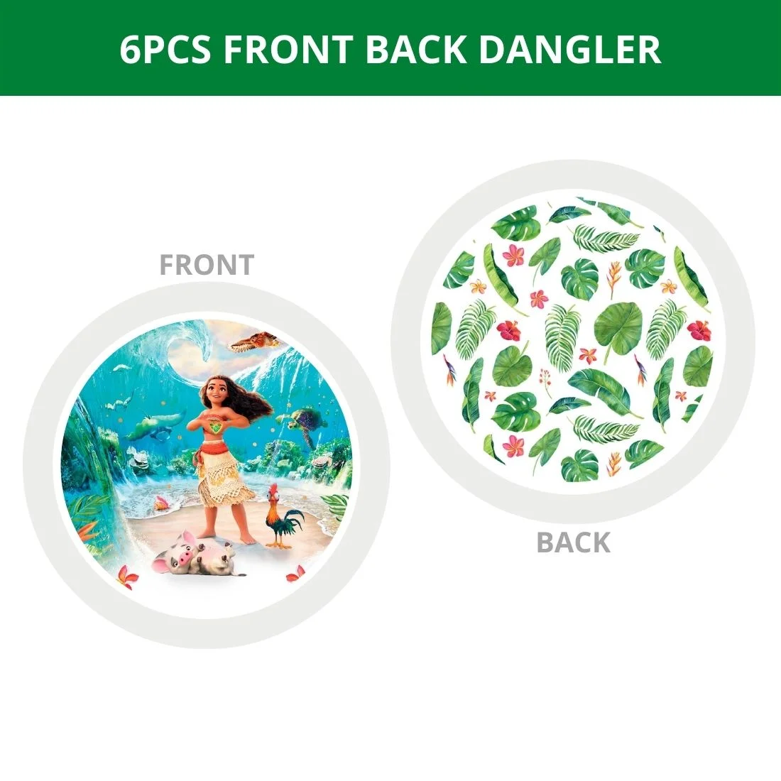 Moana Dangler/Wall Hanging Birthday Decoration – (6 Pieces) - Premium Handcrafted 300 GSM Birthday Decoration by Party Decor Mall India - View 2