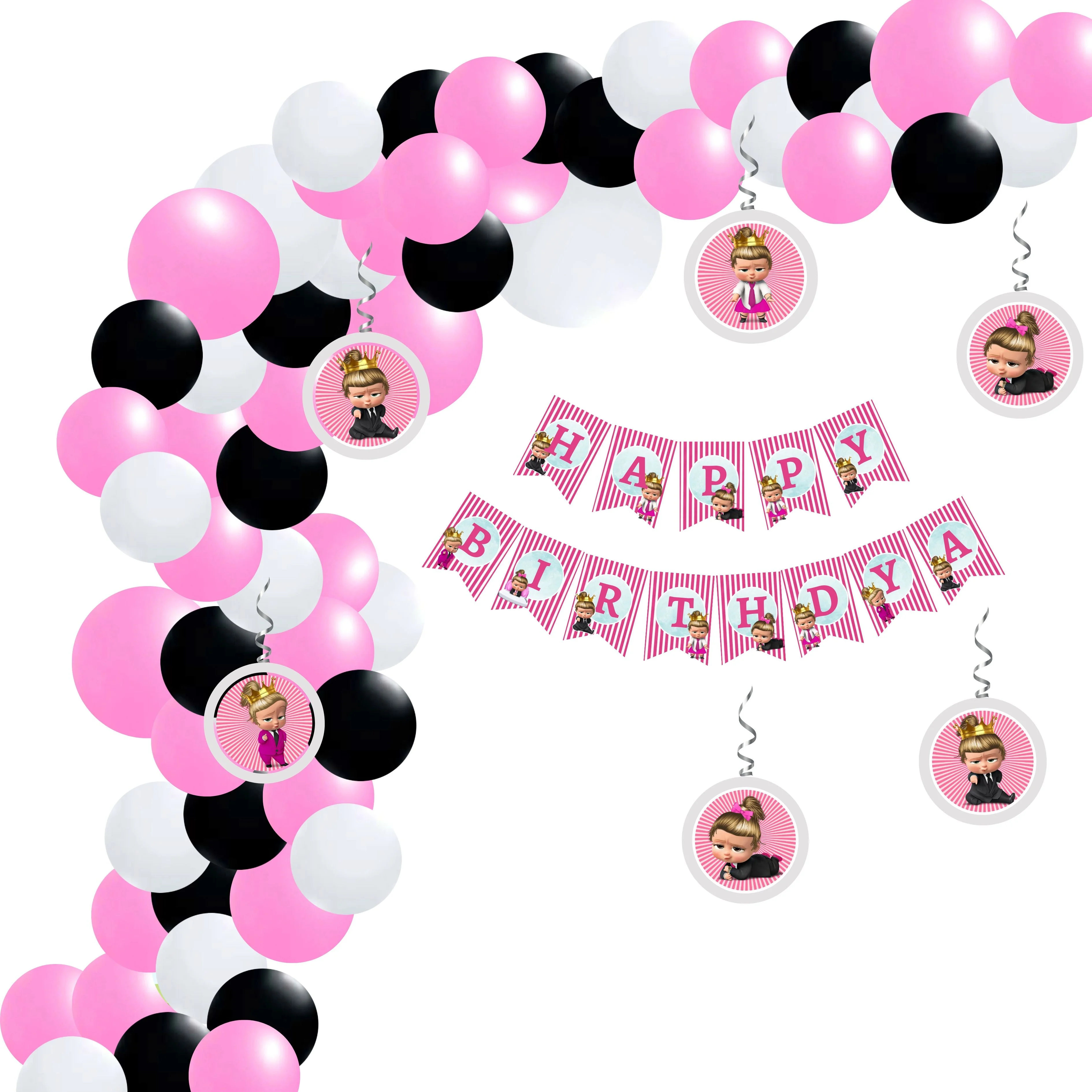 Boss Baby Girl Theme Birthday/Dangler Decoration DIY Kit (70 Pcs)