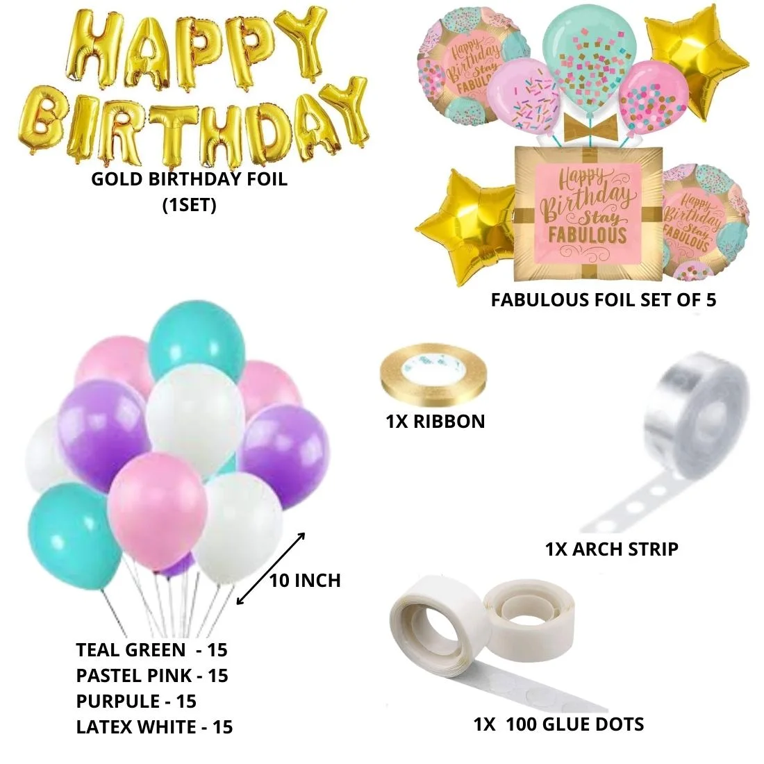 Stay Fabulous Birthday Decoration Kit(80 Pieces) - Premium Handcrafted 300 GSM Birthday Decoration by Party Decor Mall India - View 2