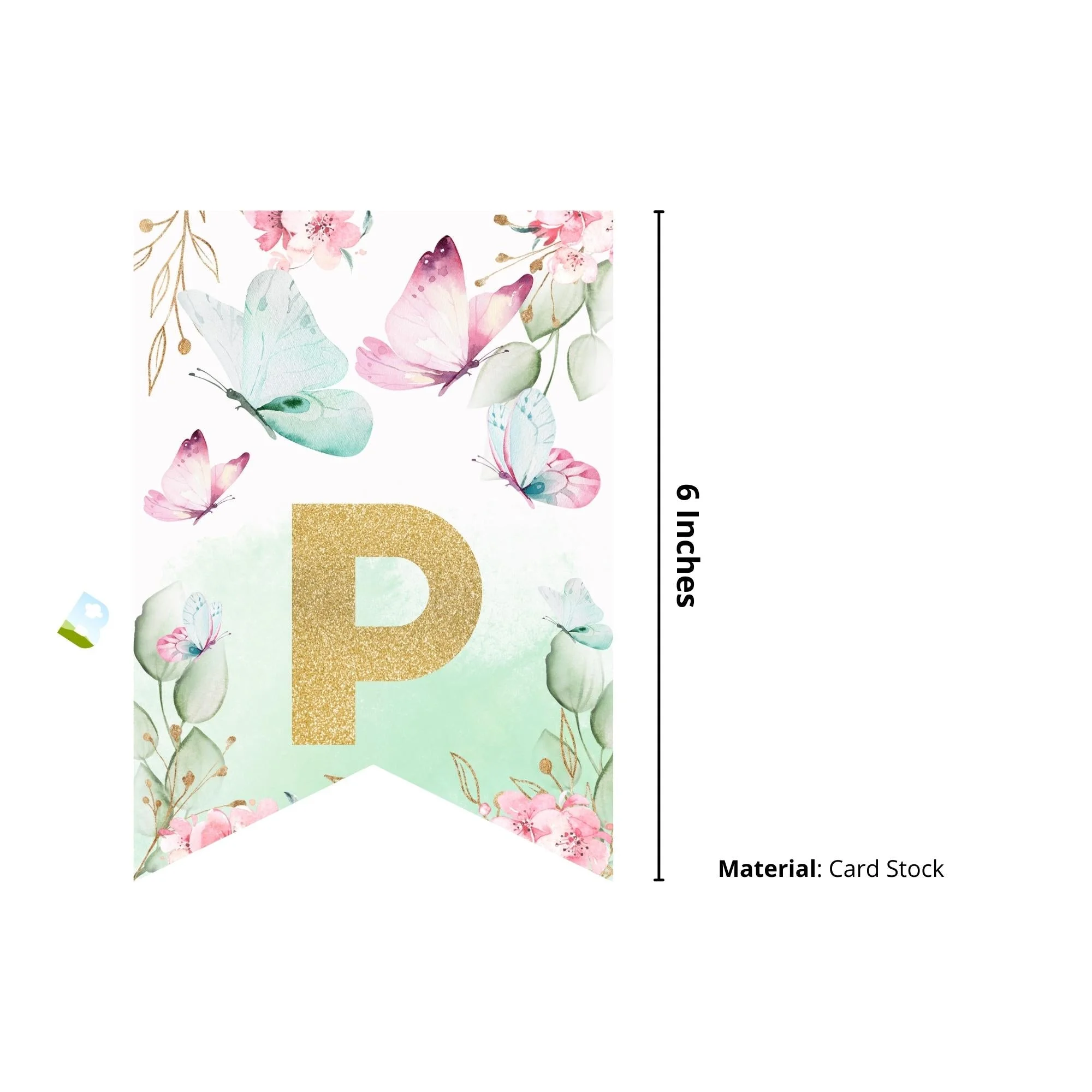Happy Birthday Banner - Butterfly - Premium Handcrafted 300 GSM Buntings by Party Decor Mall India - View 2