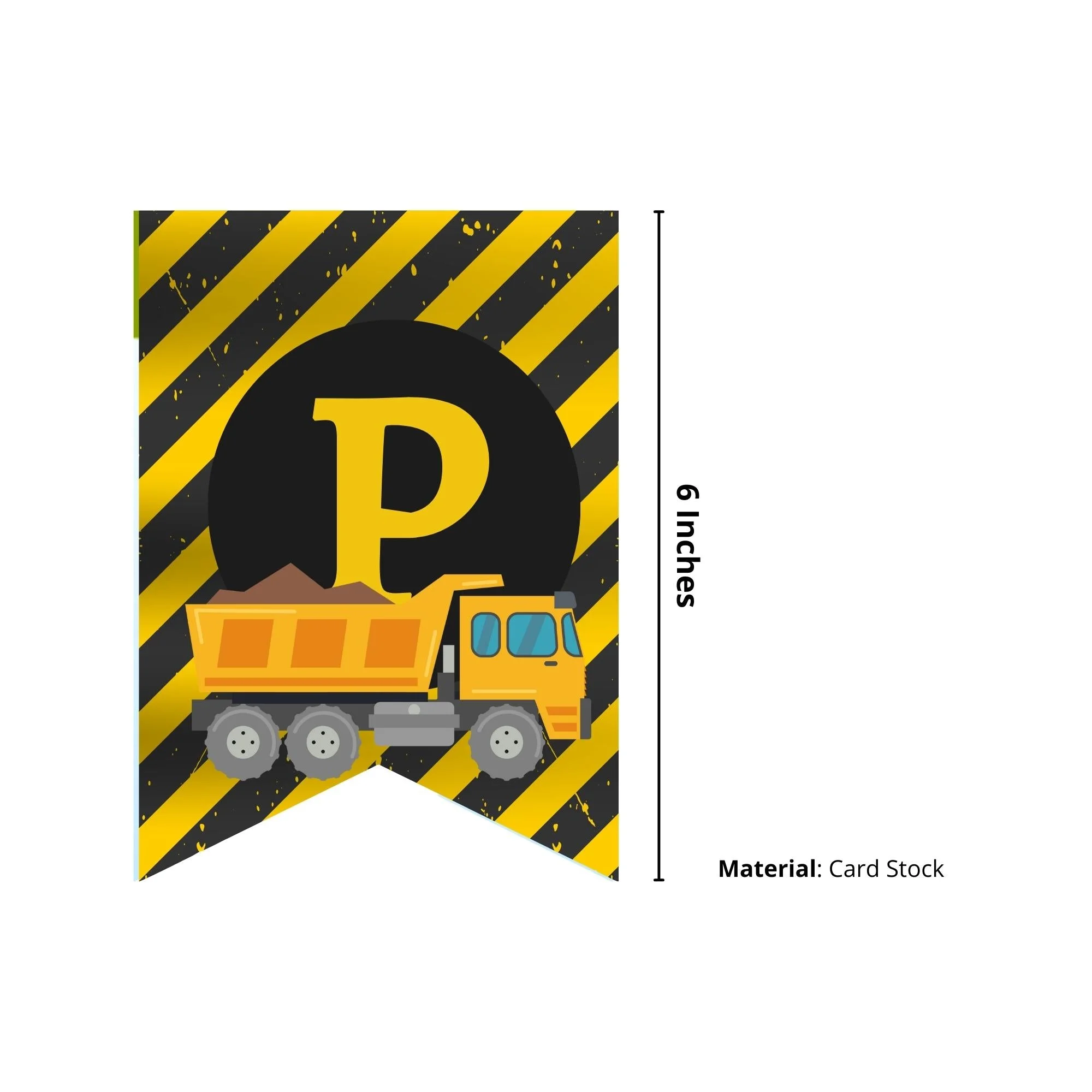 Happy Birthday Banner - Construction Theme - Premium Handcrafted 300 GSM Buntings by Party Decor Mall India - View 2