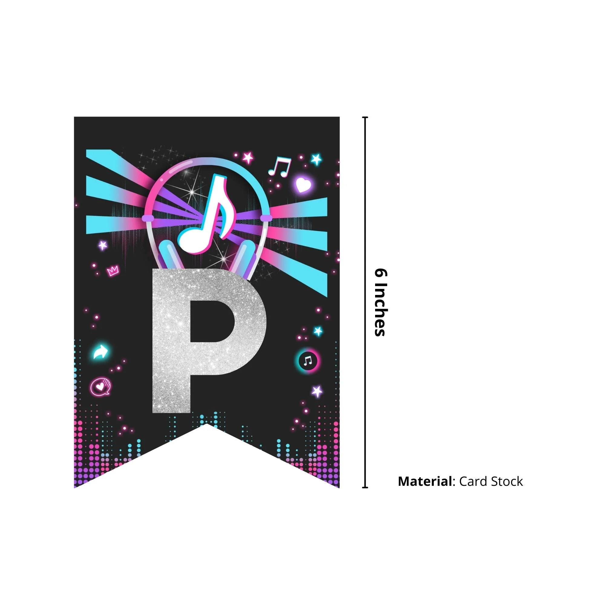 Happy Birthday Banner - Music Theme - Premium Handcrafted 300 GSM Buntings by Party Decor Mall India - View 2