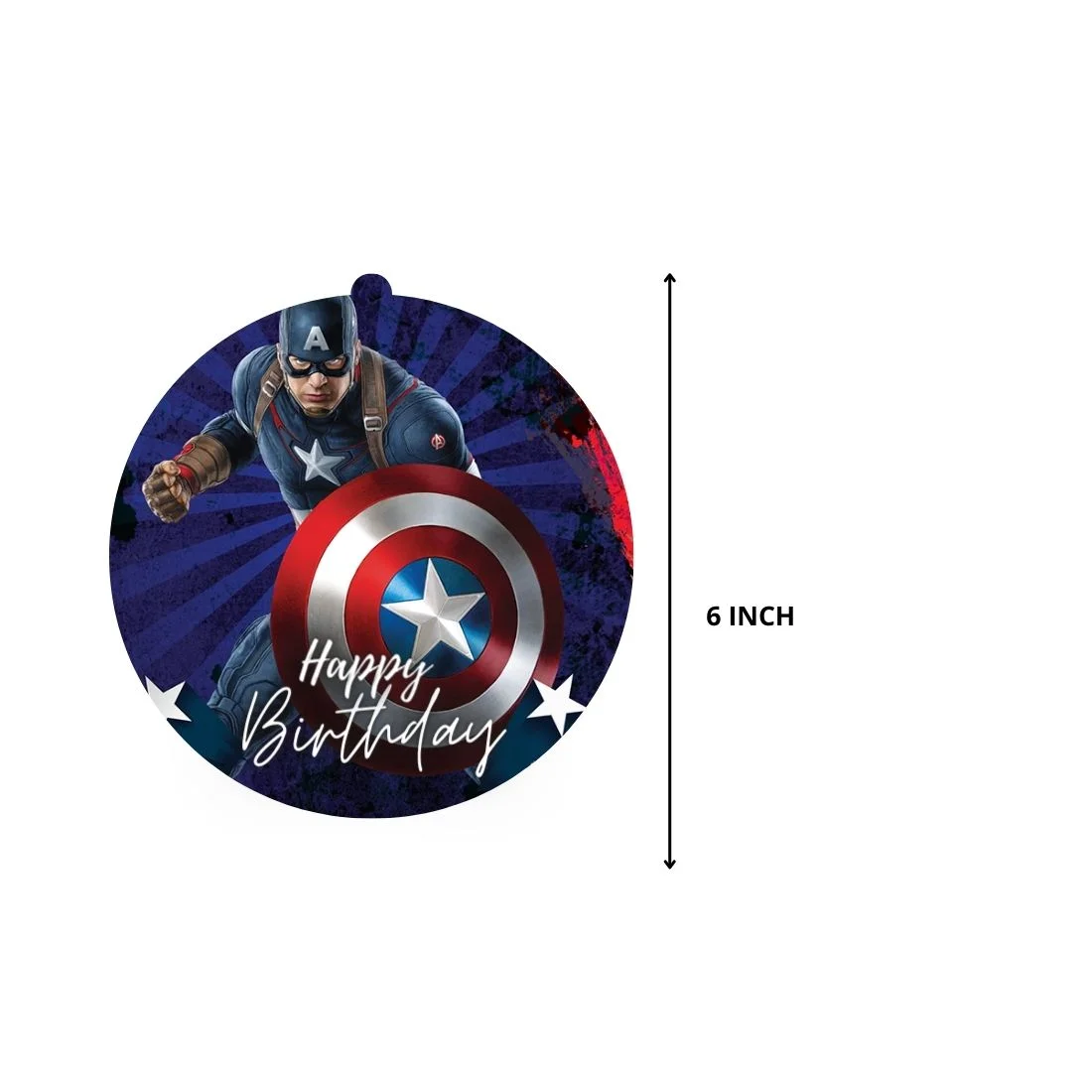Captain America Dangler/Wall Hanging Birthday Decoration – (6 Pieces) - Premium Handcrafted 300 GSM Birthday Decoration by Party Decor Mall India - View 3