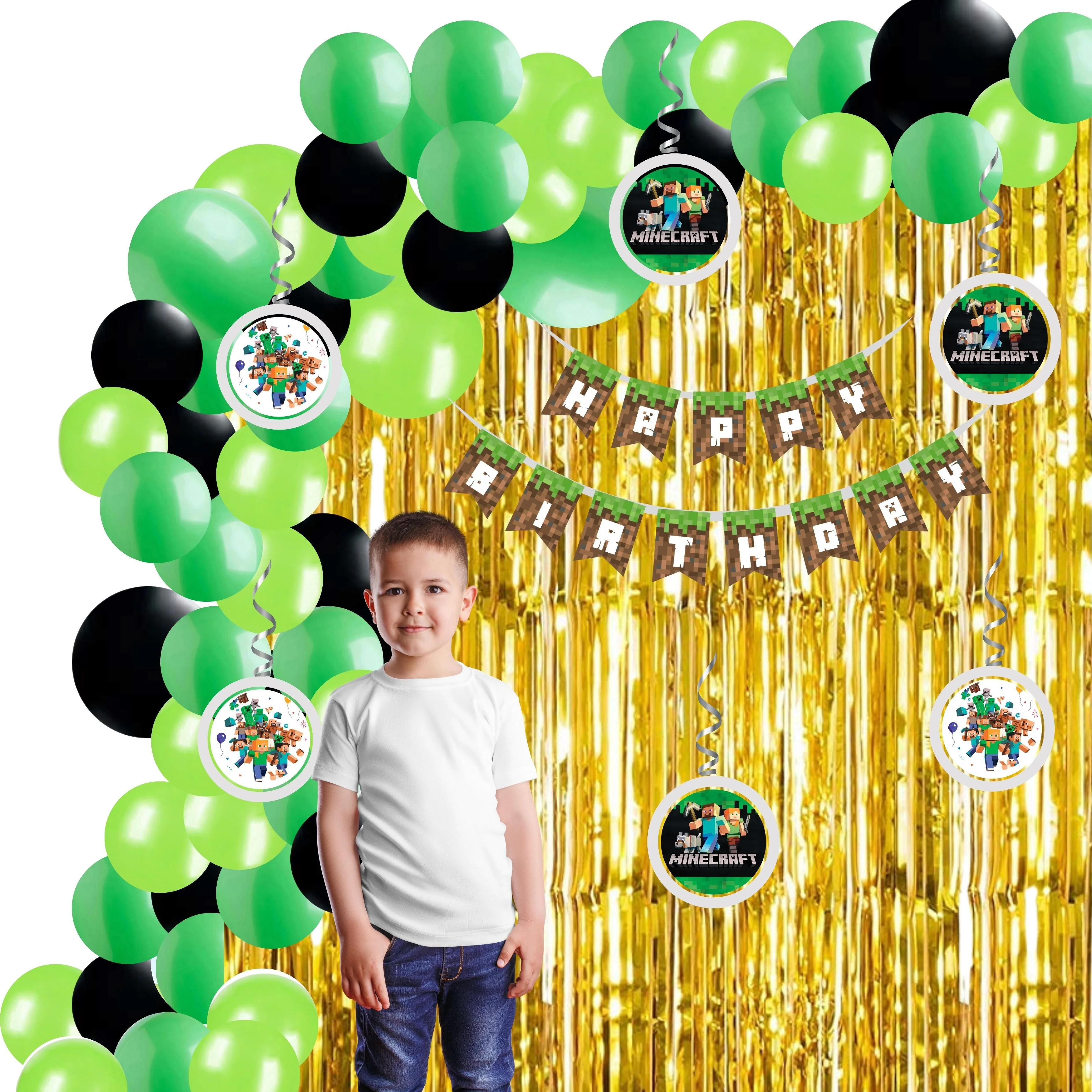 Minecraft Decoration Theme Birthday Kits-71Pcs