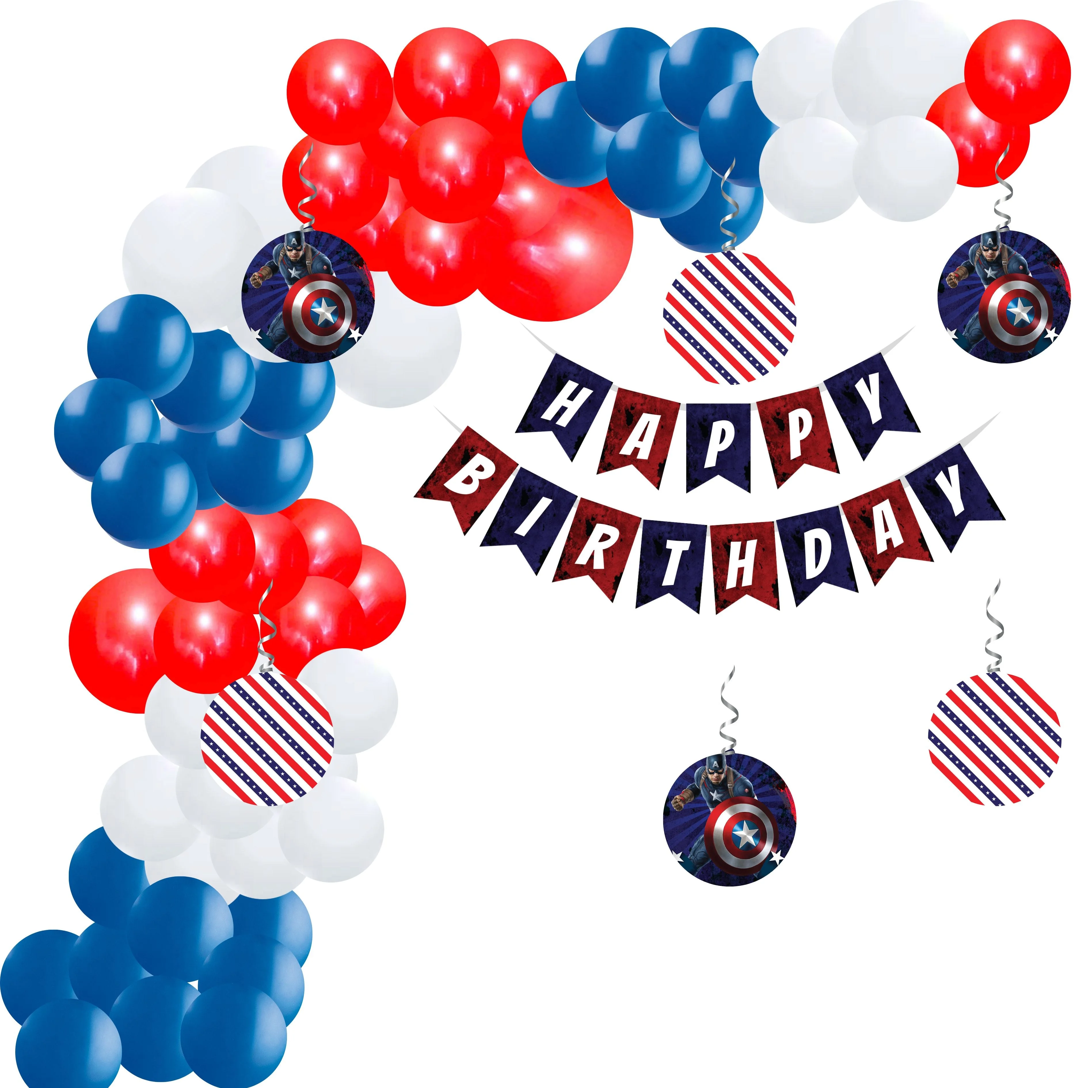 Captain America Theme Birthday Decoration Kit(84Pcs)