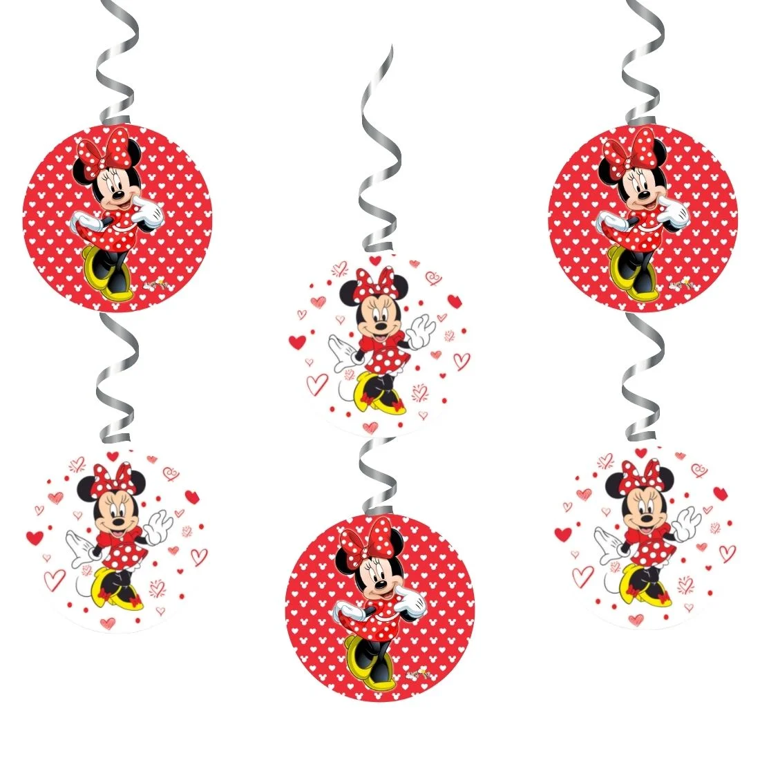 Minnie Mouse Dangler/Wall Hanging Birthday Decoration – (6 Pieces) - Premium Handcrafted 300 GSM Birthday Decoration by Party Decor Mall India - View 1