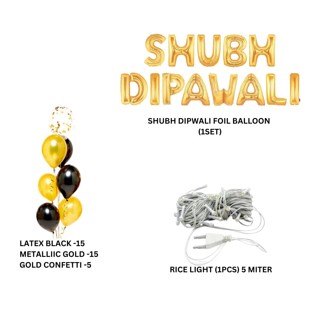 Shubh Dipawali Festival Decoration kits (37Pieces) - Premium Handcrafted 300 GSM Party Supply by Party Decor Mall India - View 2