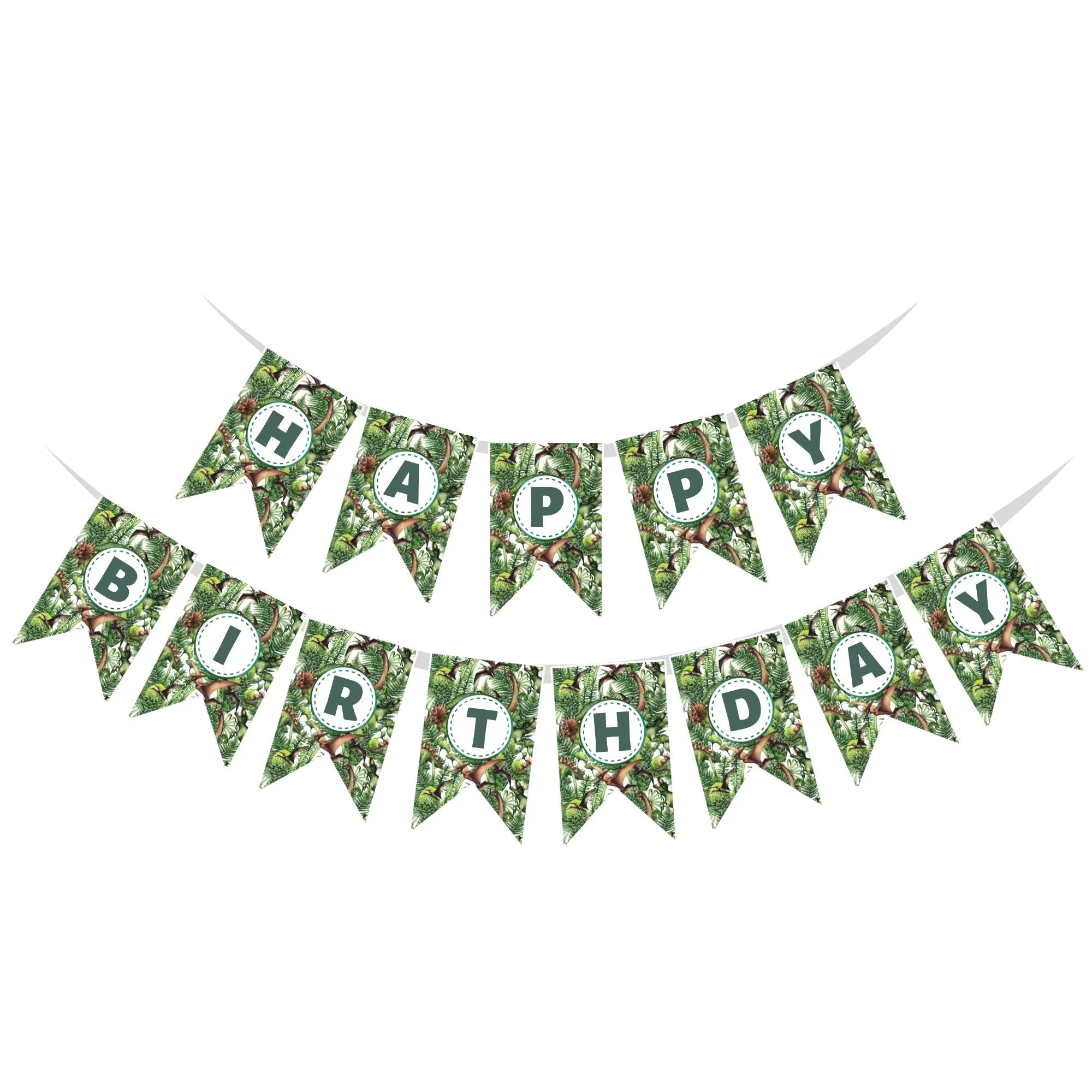 Dinosaurs Happy Birthday Banner - Premium Handcrafted 300 GSM Buntings by Party Decor Mall India - View 1