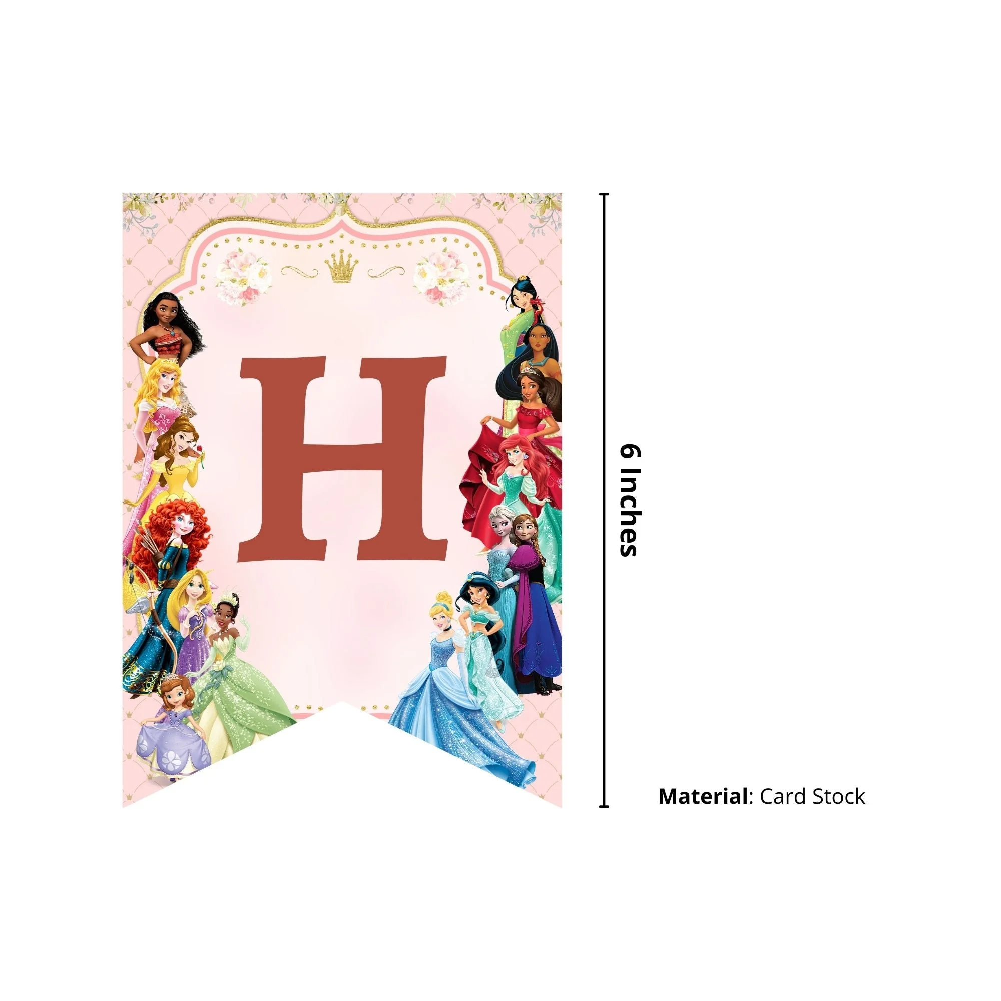 Disney Princess Happy Birthday Banner - Premium Handcrafted 300 GSM Buntings by Party Decor Mall India - View 2