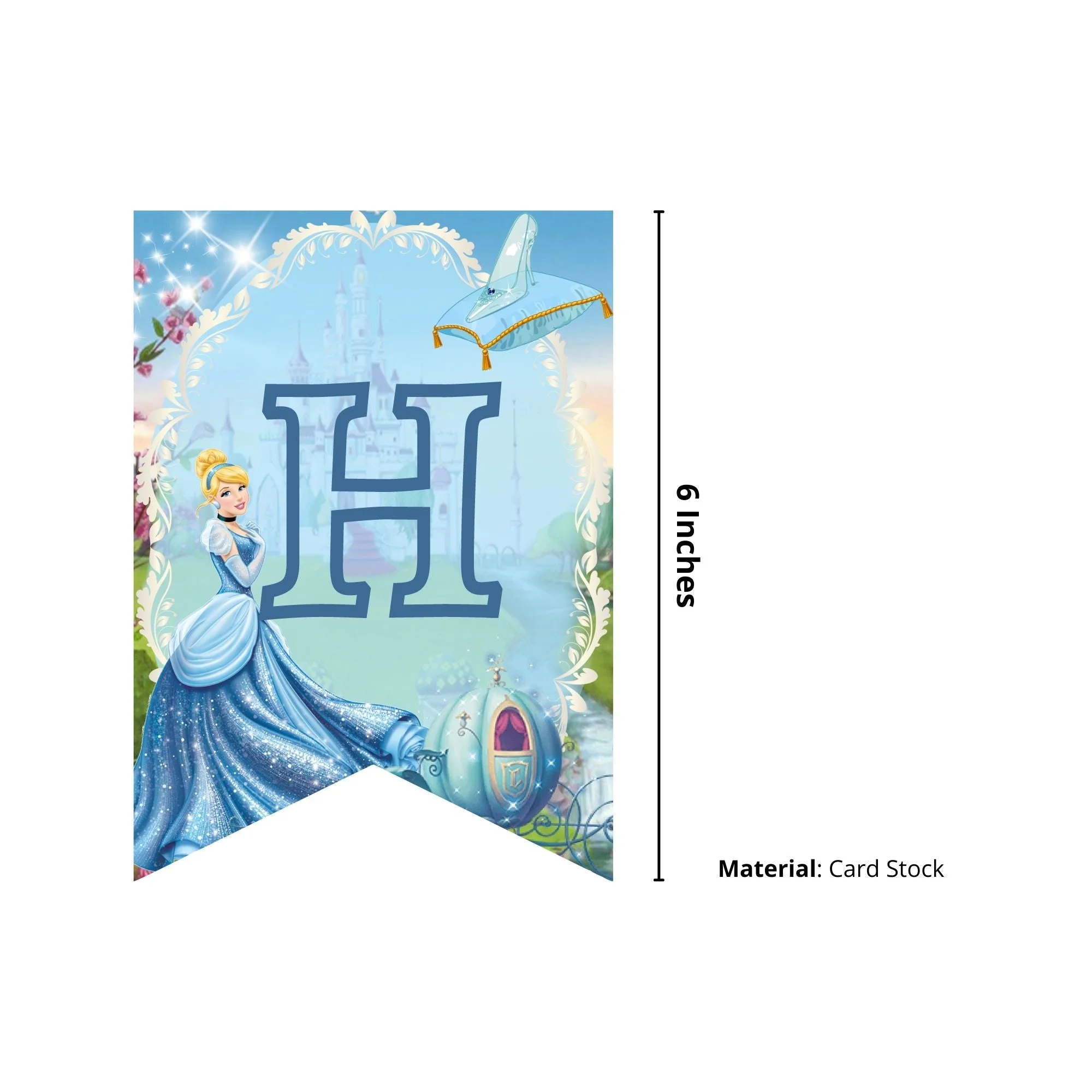 Cinderella Happy Birthday Banner - Premium Handcrafted 300 GSM Buntings by Party Decor Mall India - View 2