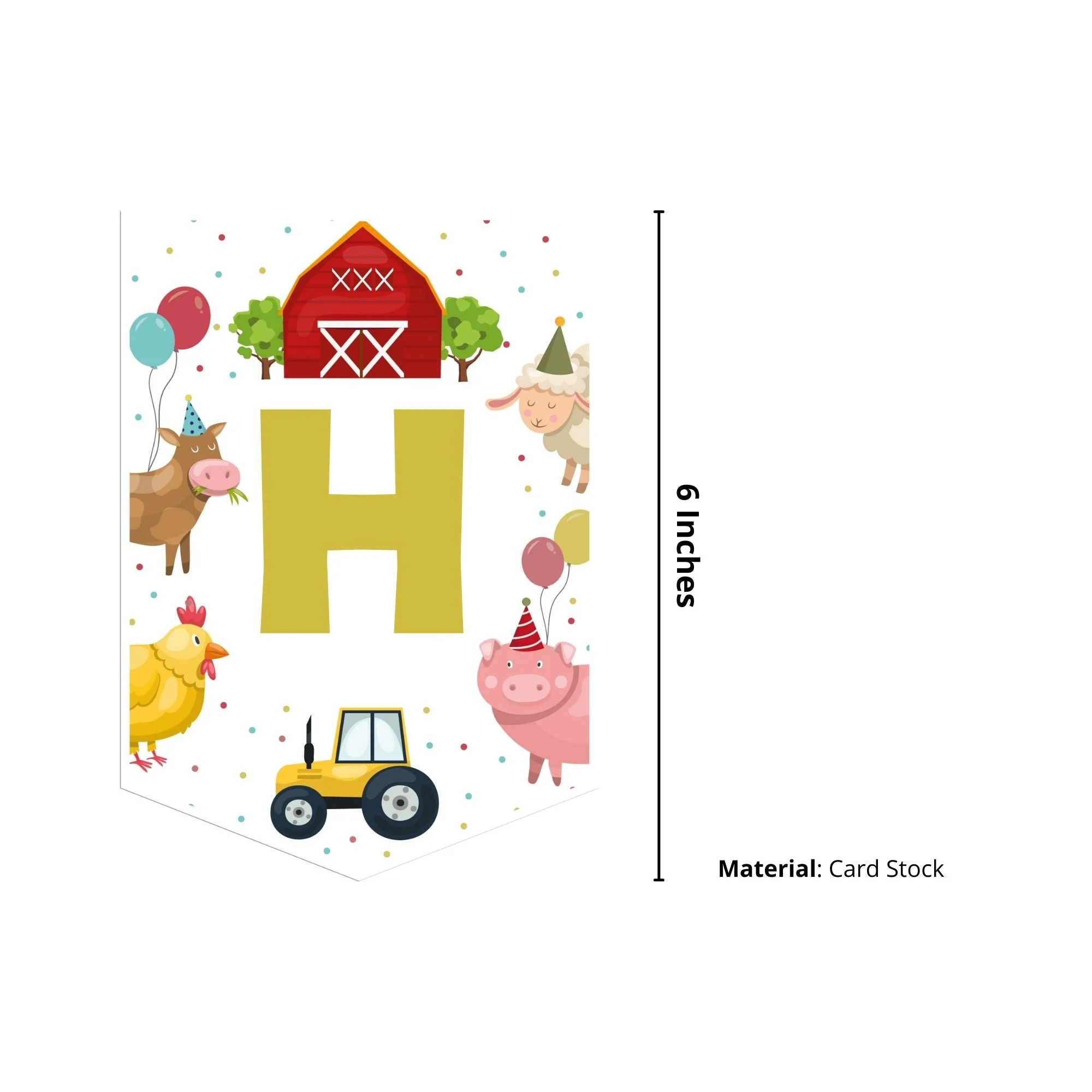 Farm Animals Happy Birthday Banner - Premium Handcrafted 300 GSM Buntings by Party Decor Mall India - View 2