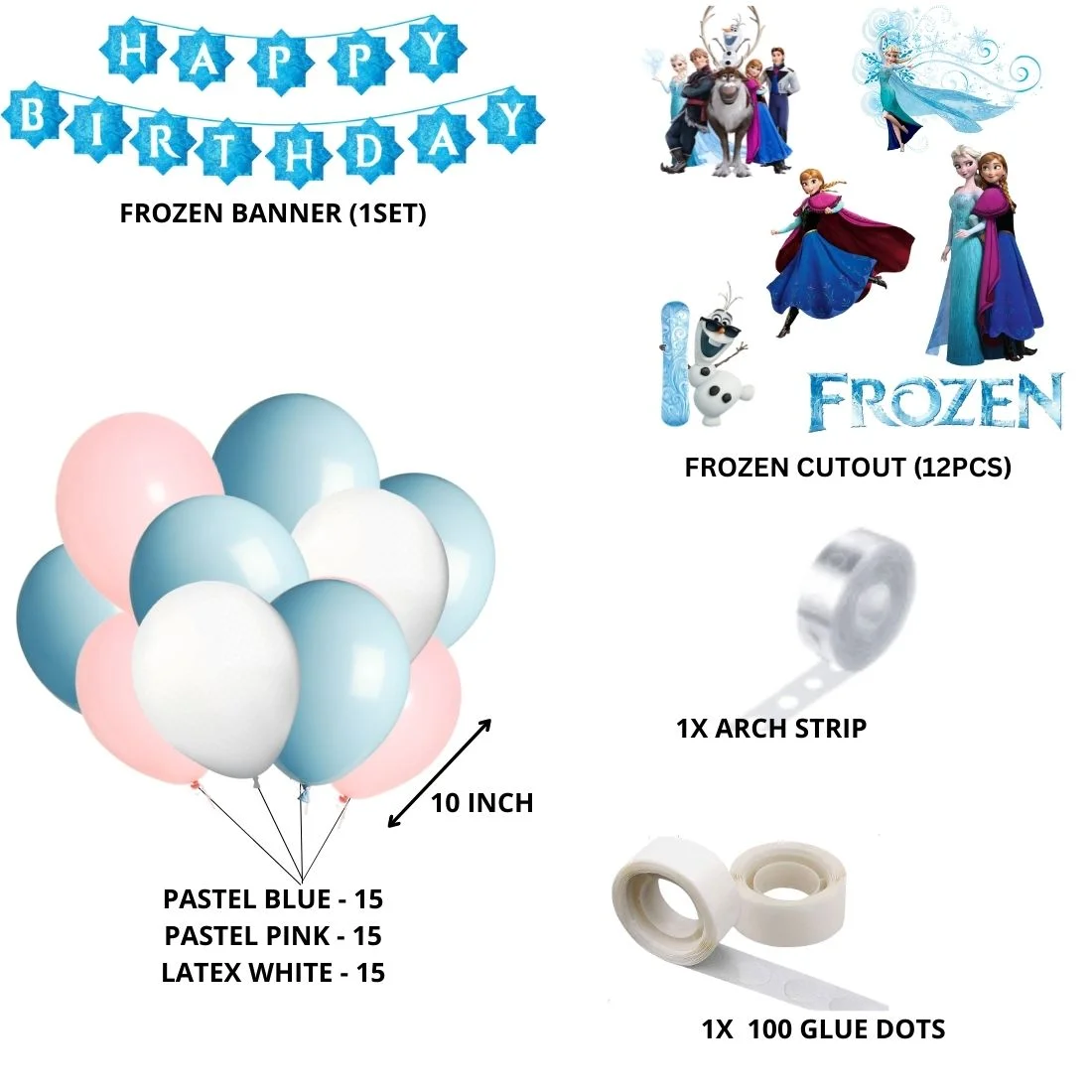 Frozen Theme Birthday/Dangler Decoration DIY Kit (60 Pcs) - Premium Handcrafted 300 GSM Door Dangler by Party Decor Mall India - View 2