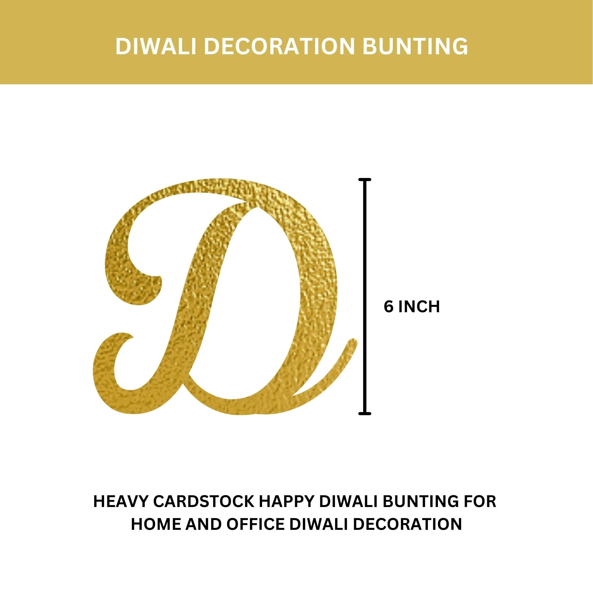 Happy Diwali Decoration Bunting - Premium Handcrafted 300 GSM Party Supply by Party Decor Mall India - View 2