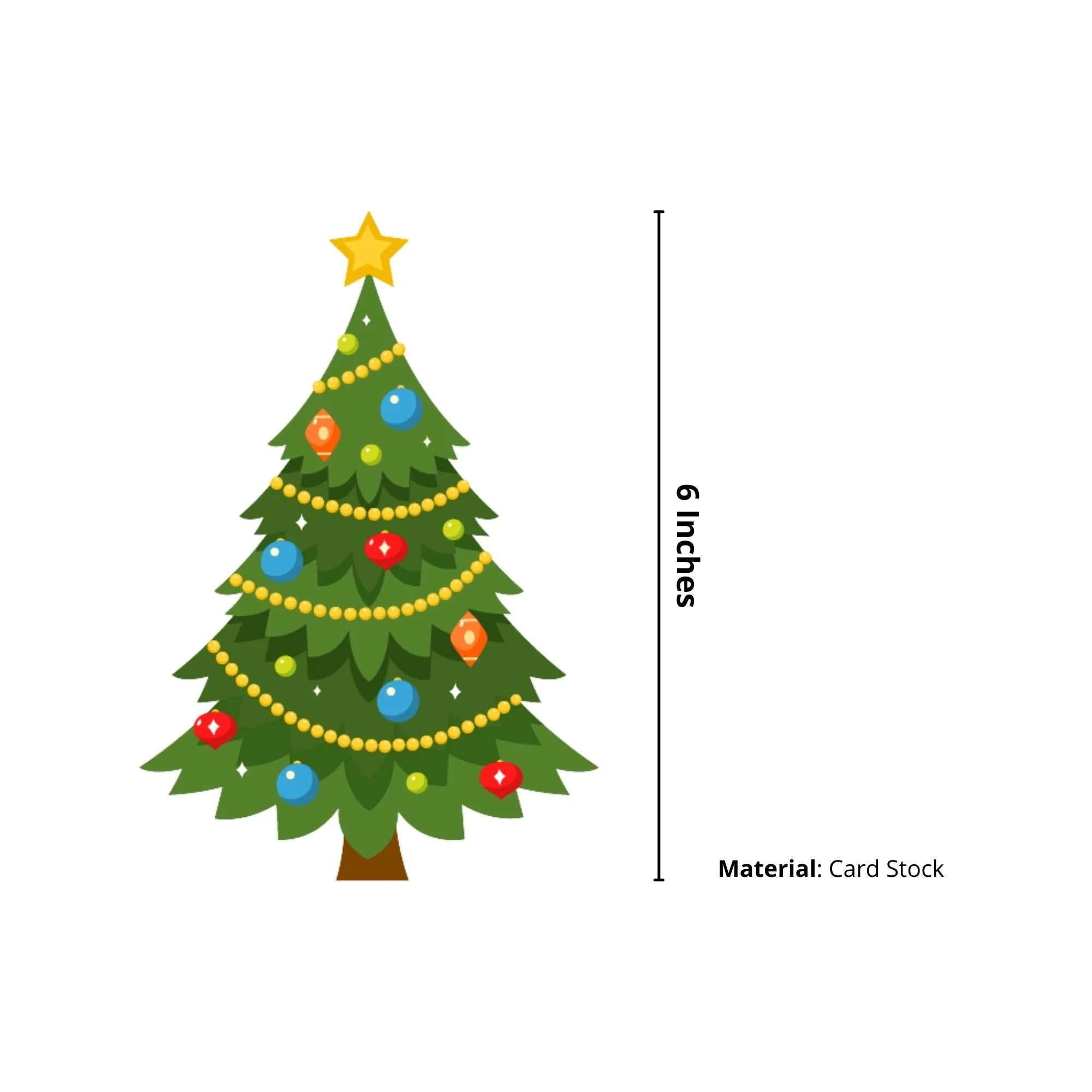 Merry Christmas Tree Banner/Bunting (6 Inches per card/250 GSM Cardstock/Multicolour/10) - Premium Handcrafted 300 GSM Buntings by Party Decor Mall India - View 3