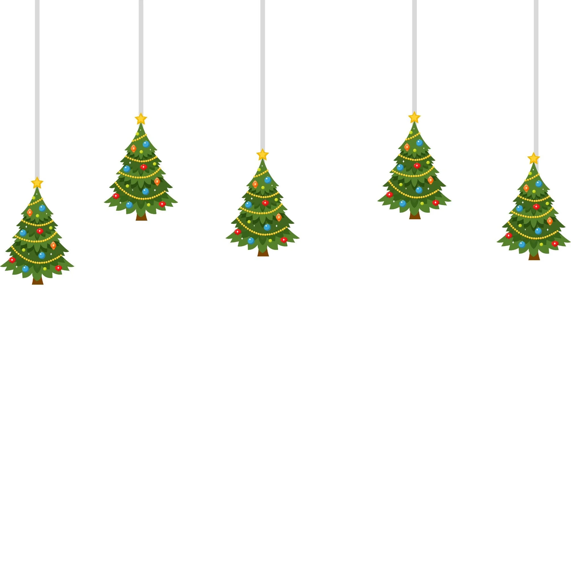 Merry Christmas Tree Banner/Bunting (6 Inches per card/250 GSM Cardstock/Multicolour/10) - Premium Handcrafted 300 GSM Buntings by Party Decor Mall India - View 4